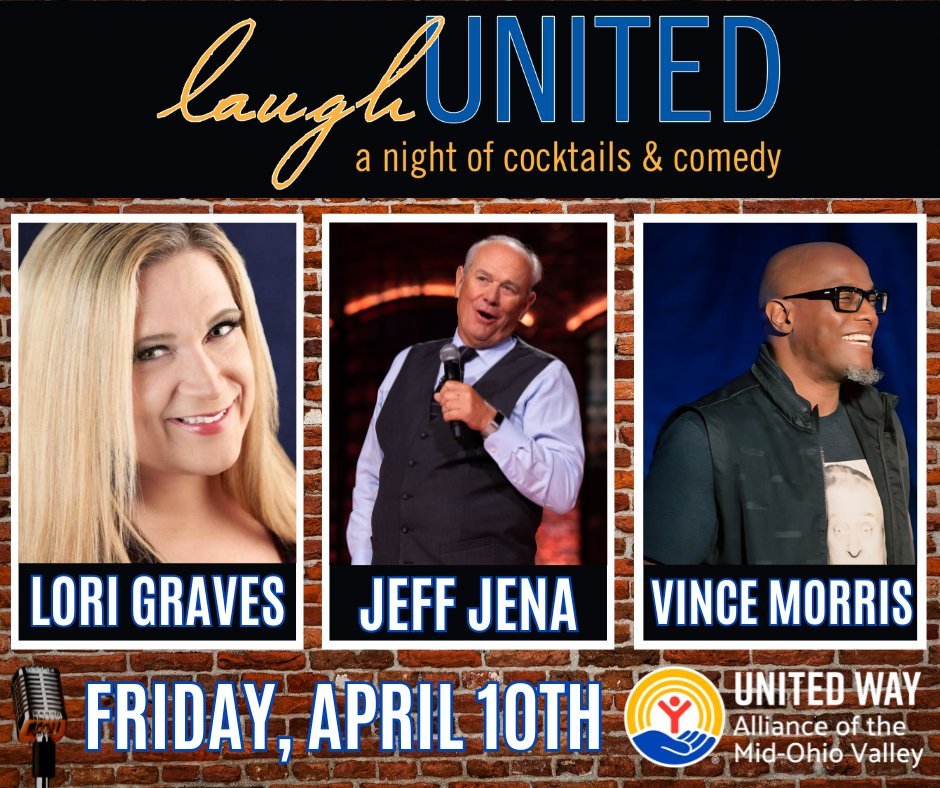 ⭐ LAUGH UNITED: A Night of Cocktails &amp; Comedy ⭐

📅 Friday, April 10th
⏰ 7:30 PM
📍 Grand Pointe Conference Center

We are thrilled to welcome 3 hilarious comedians to the stage this year for the 10th Anniversary of Laugh United! 🤩

🎙 Lori Grav