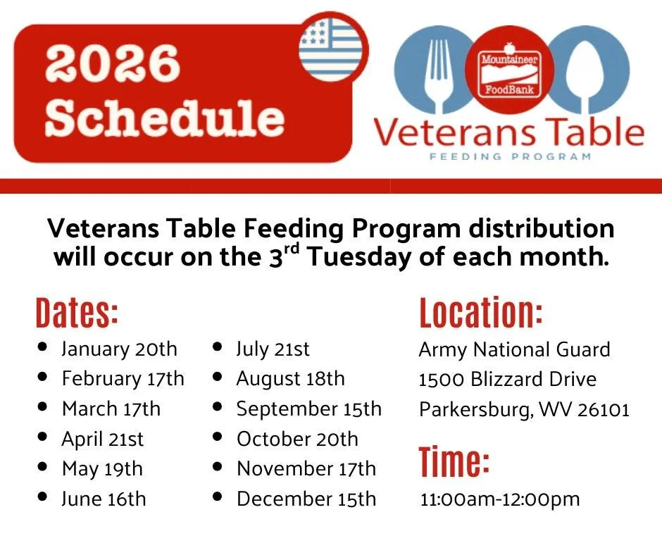 Tomorrow is our March Veterans Table Feeding Program distribution. 

⏰ 11:00am-12:00PM - or until boxes are depleted
📍 Army National Guard (1500 Blizzard Drive)

We are honored to serve those who have served our country. ❤💙 Despite the sacrifices t