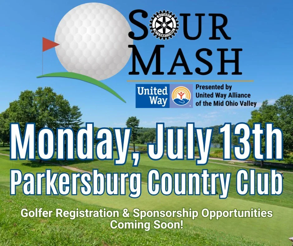 ⛳️ SAVE THE DATE ⛳️

The 55th Annual Sour Mash Golf Tournament will be held on Monday, July 13th at the Parkersburg Country Club 🏌️&zwj;♀️

Crowd favorites including the Sour Mash Smash, the Bourbon Trail Putting Contest, and the 19th Hole Cigar Lou