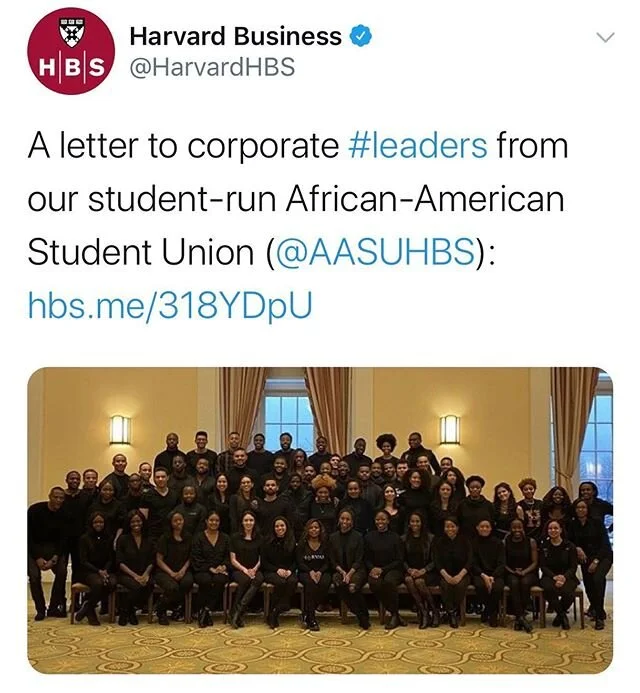 We released a letter to Corporate Leaders demanding companies move past performative ally ship to measurable action. The letter crafted by first and second year students from various functional backgrounds presents a list of recommendations corporations should consider as they navigate the new normal. Check out the link in bio!