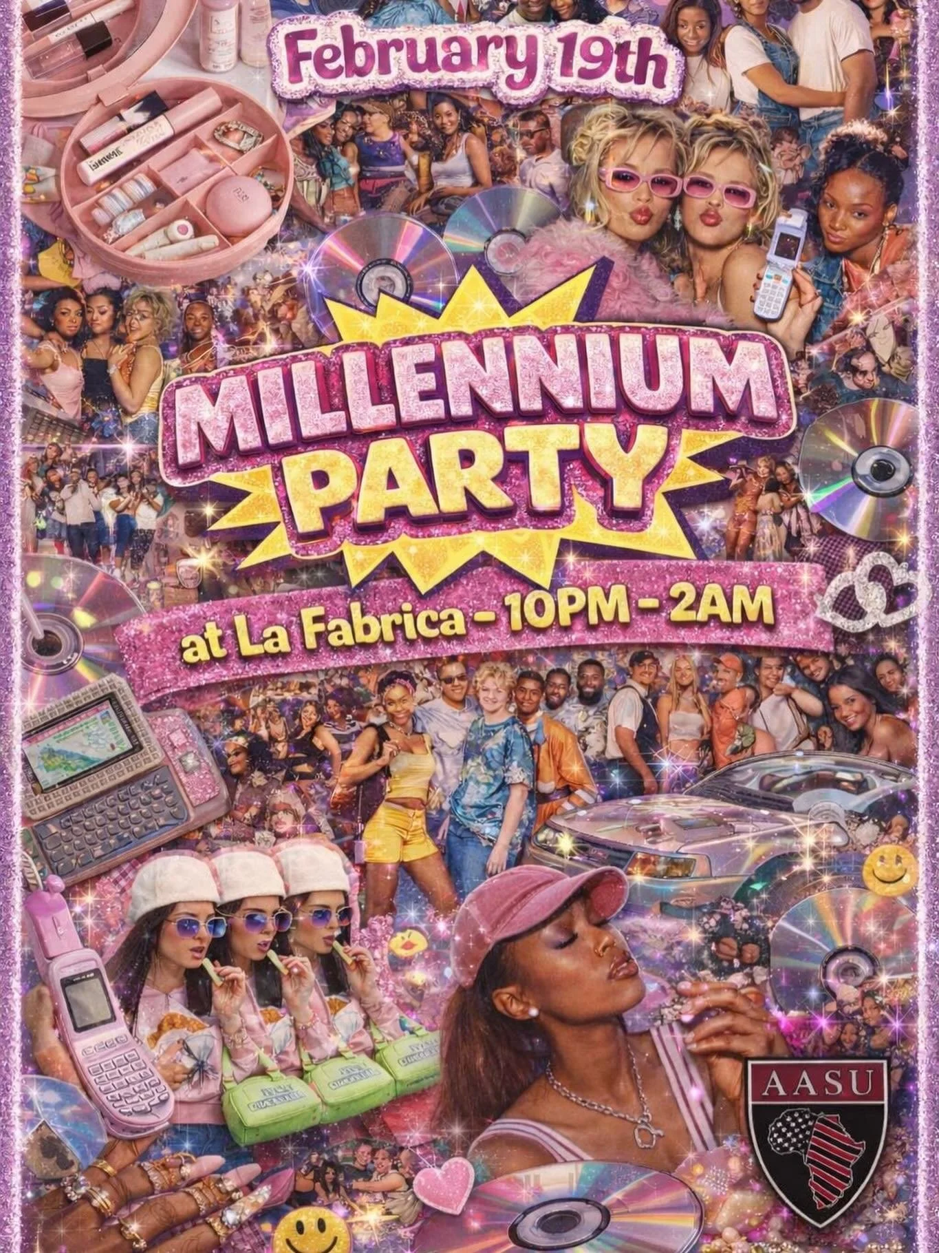 Feb 19th AASU Millennium party is back!! 🪩

Come join us of a night of 2000s throwbacks as we dance the night away🕺. Bring your best Y2K outfits and let&rsquo;s start the semester off the right way ✨

Ticket in bio🎟️