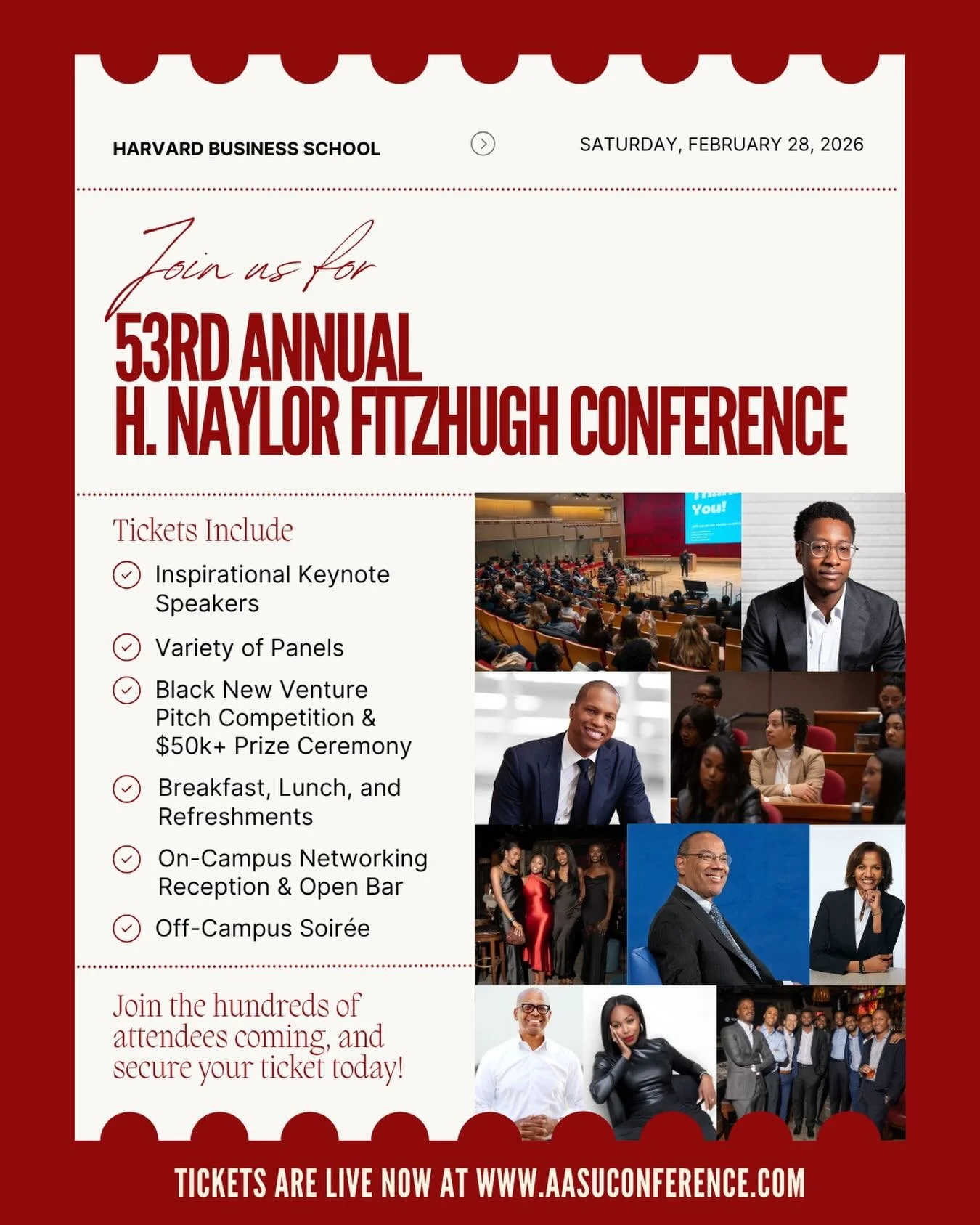 🎟️ Have you bought your ticket yet? Join the hundreds of students, young professionals, alumni, and industry experts who are attending the H. Naylor Fitzhugh Conference Saturday, February 28, 2026 at Harvard Business School!