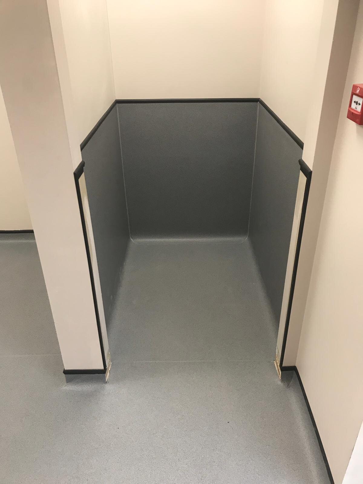 Altro Safety flooring fitted in a Vet surgery - cap and cove - A.T. Flooring - Swanage, Dorset.