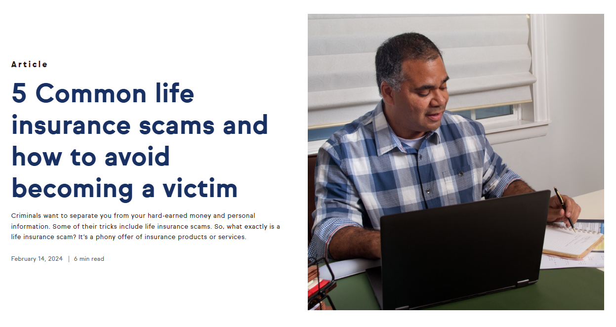 Preview of insurance article on TruStage website