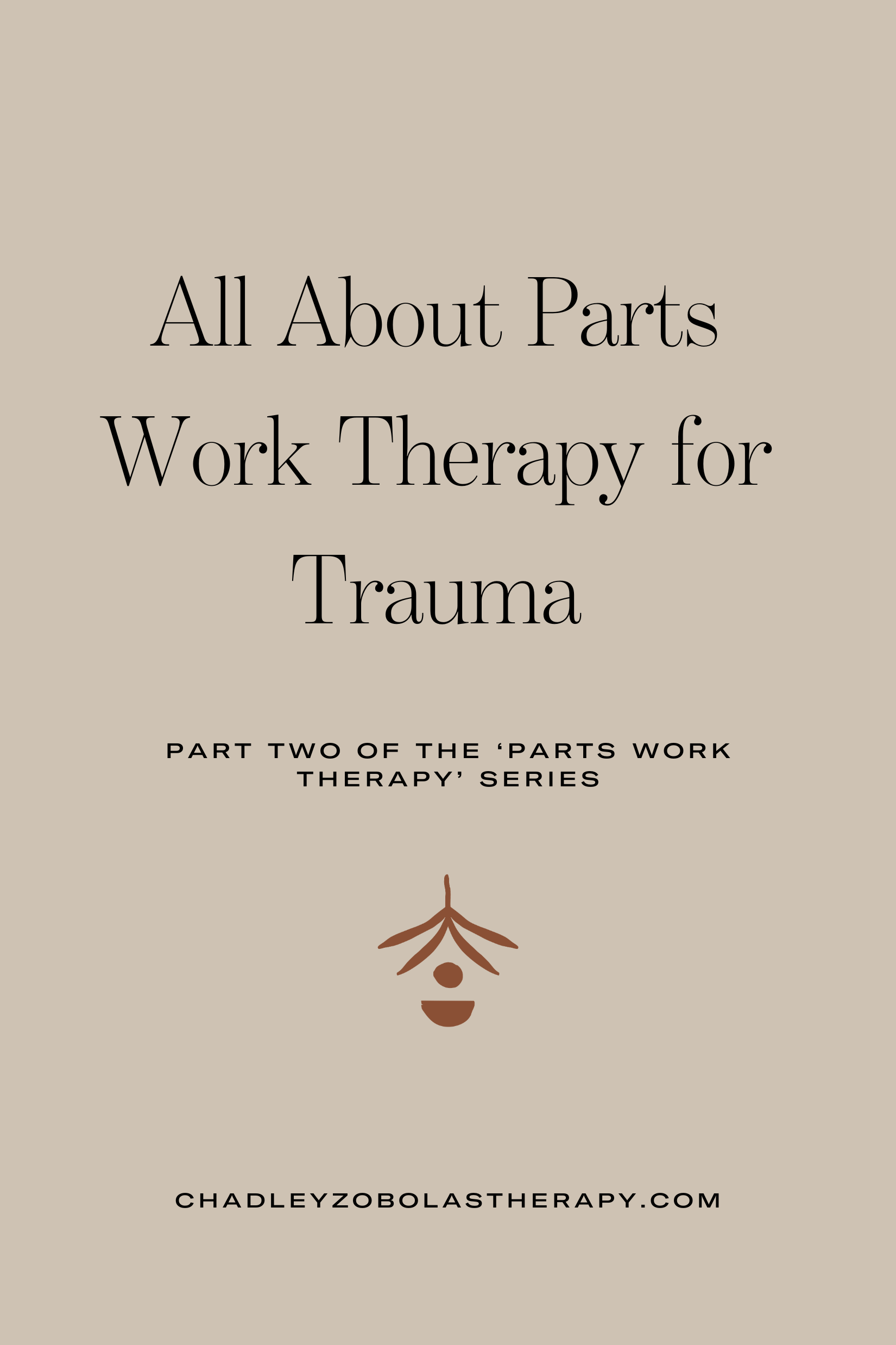 Blog title: All About Parts Work Therapy for Trauma, featuring the Chadley Zobolas Therapy logo.