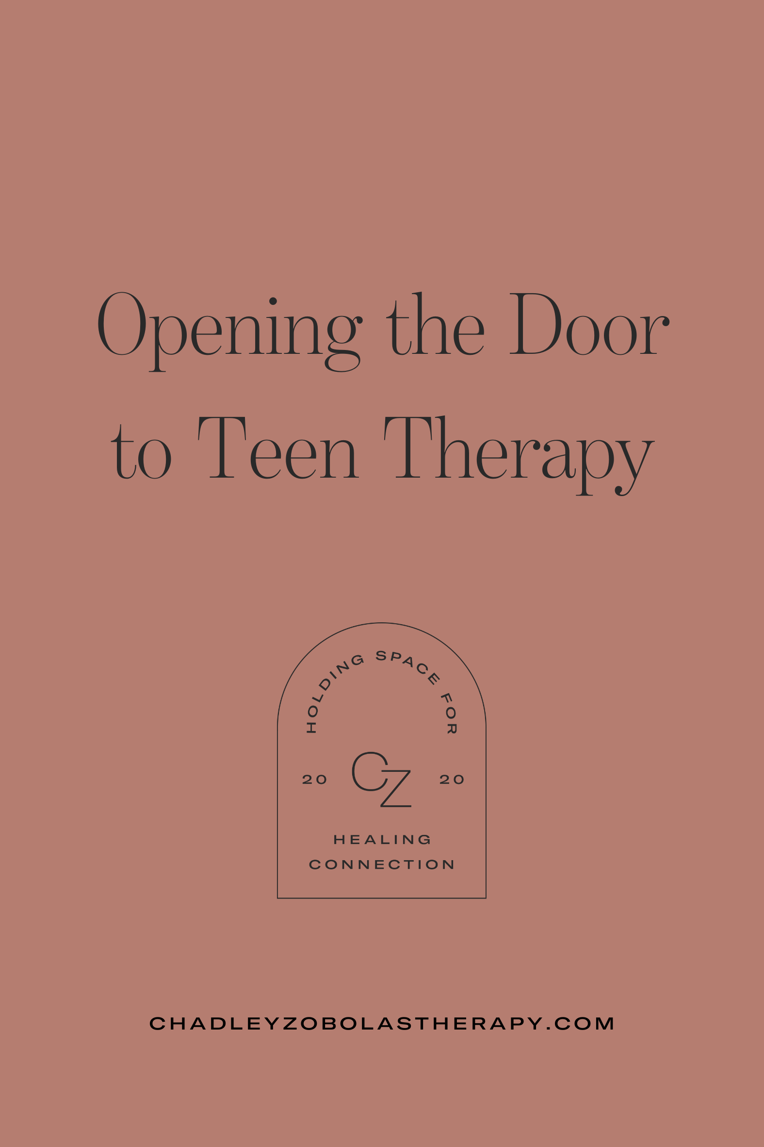 Blog title: Opening the Door to Teen Therapy, featuring the Chadley Zobolas Therapy logo.