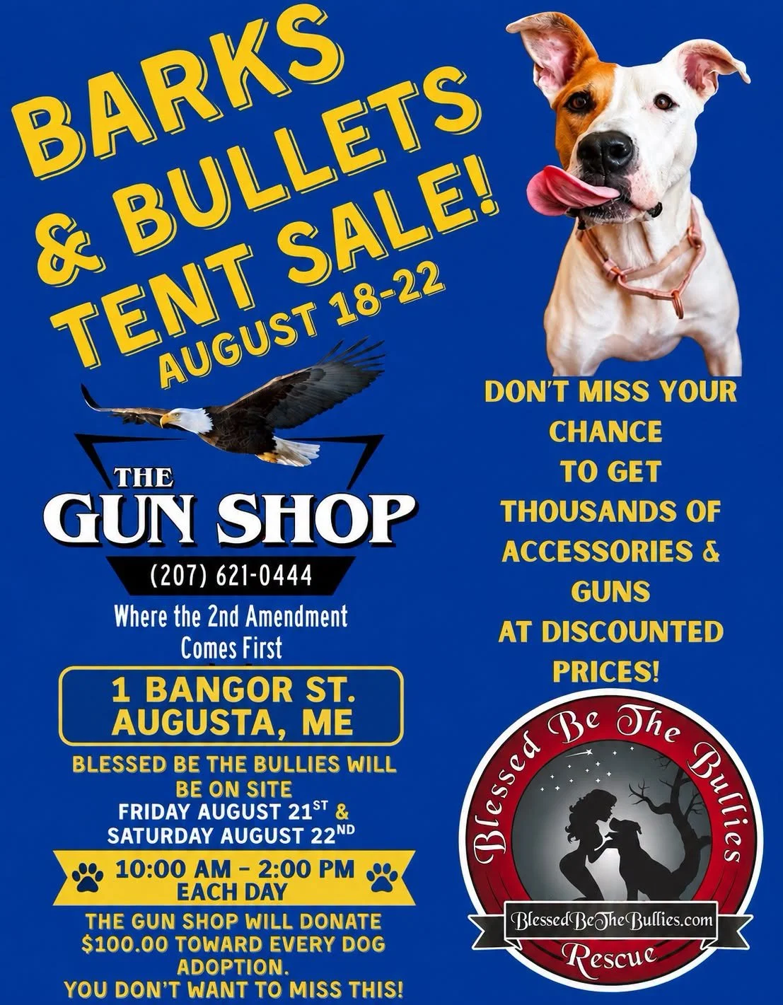 Barks & Bullets Adoption Event & Tent Sale