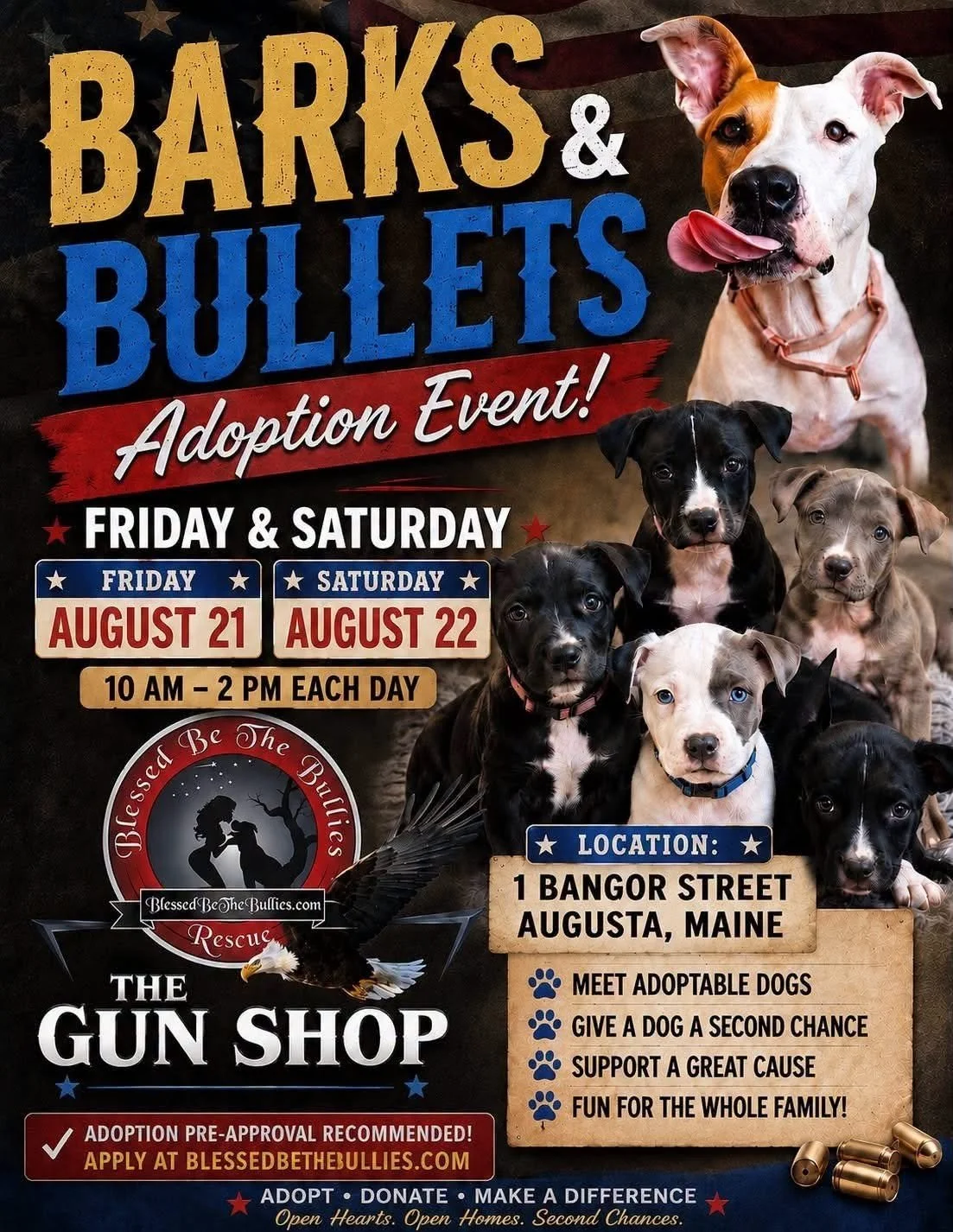 Barks & Bullets Adoption Event & Tent Sale (Copy)