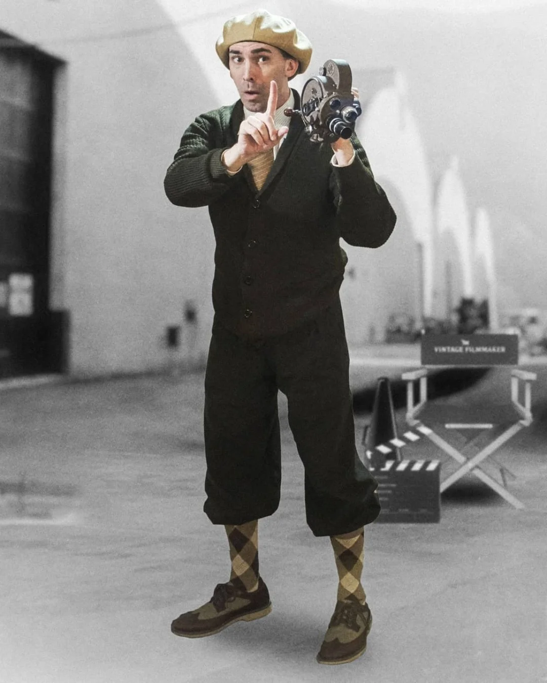 Just one more take! 🎥 I'm nothing if I'm not earnest (down to the argyle socks) 

What&rsquo;s your favorite classic film moment that feels timeless but probably took a million takes?

#OldHollywood #VintageCinema #FilmMagic #RetroVibes #ClassicFilm