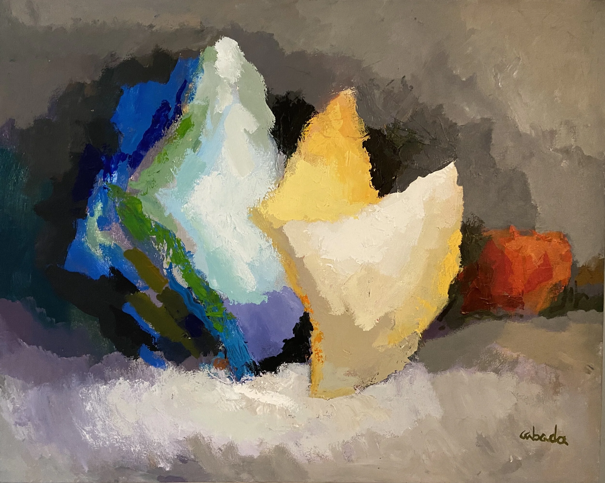 "Futuristic Building I" Acrylic on Canvas, 35.5 x 48 in. PRIVATE COLLECTION