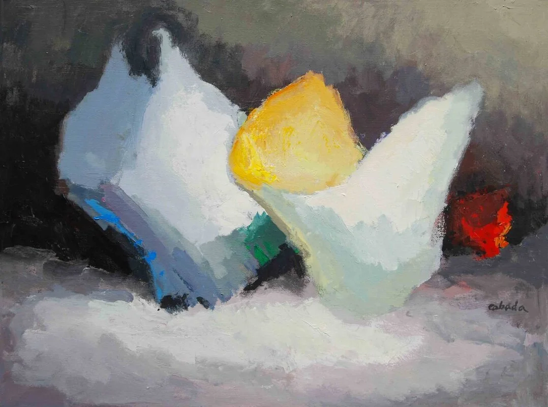 "Futuristic Building II" Acrylic on Canvas, 35.5 x 48 in.