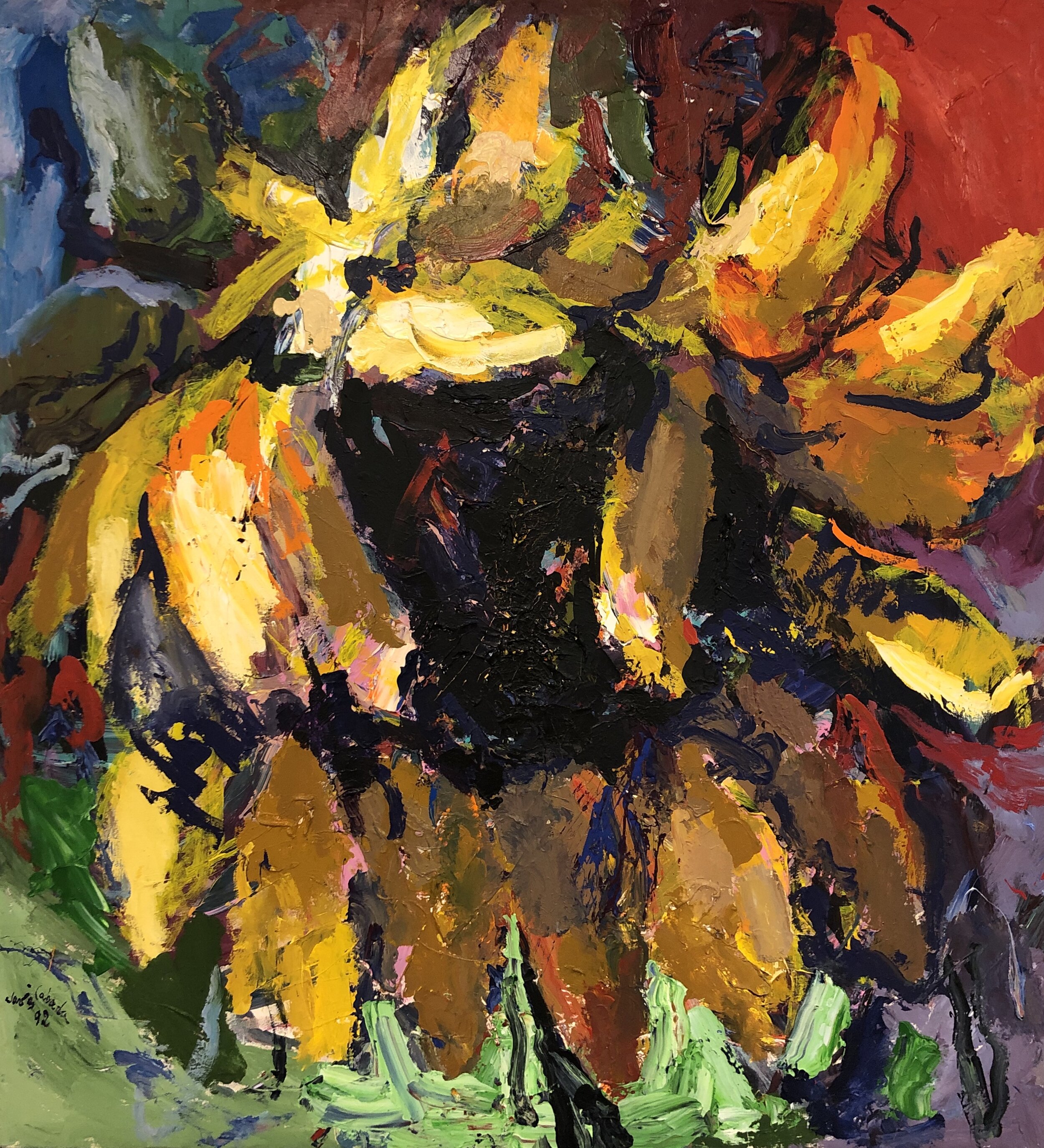 Sunflower, 1992 Acrylic on Canvas, 66 x 72 PRIVATE COLLECTION