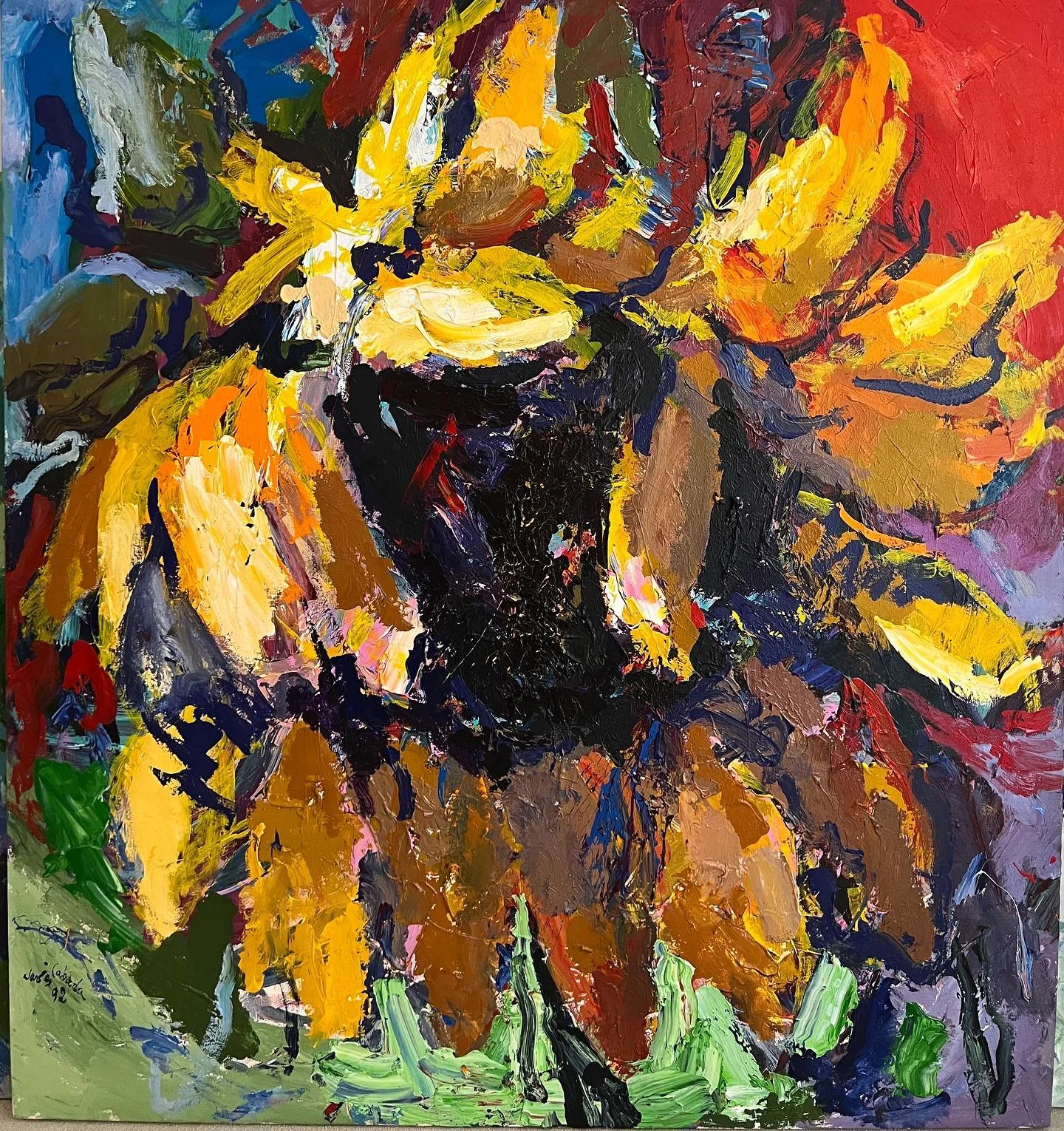 This beautiful painting was recently acquired by a new collector 
Sunflower, 1992 Acrylic on Canvas, 66 x 72

#fineart #acrylicpainting #abstractart #microinfluencer #sunflowers🌻 #arte #artexhibition #galleryart #gallerycurator #artcurator #artforth