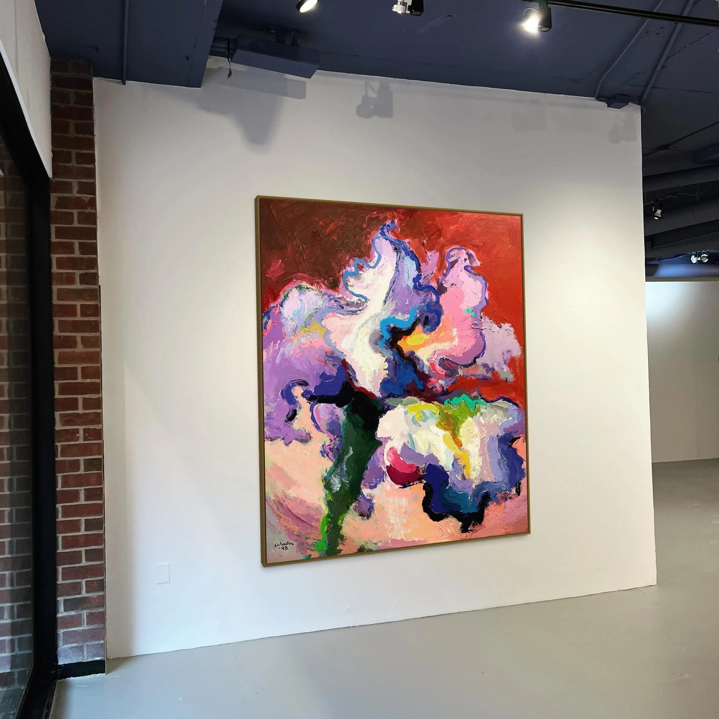 This beauty is going up today in the gallery! Javier Cabada&rsquo;s florals are extraordinary. Come take a look. 

Single Iris, 1993, Acrylic on canvas, 60 x 71 in. 
.
#floralpaintings #javiercabadaart #abstractart #abstractexpressionim #popupartgall