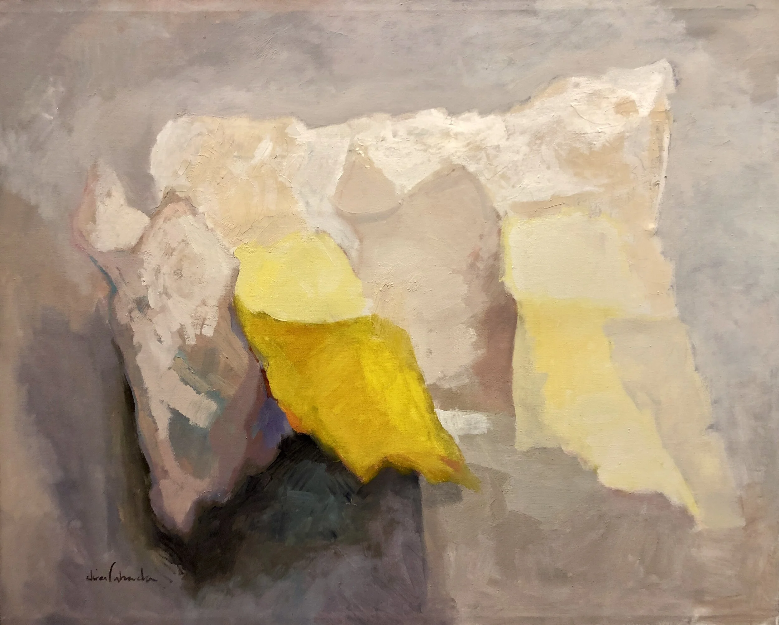 "Folds and Planes" Acrylic on Canvas, 36 x 44.5 in.