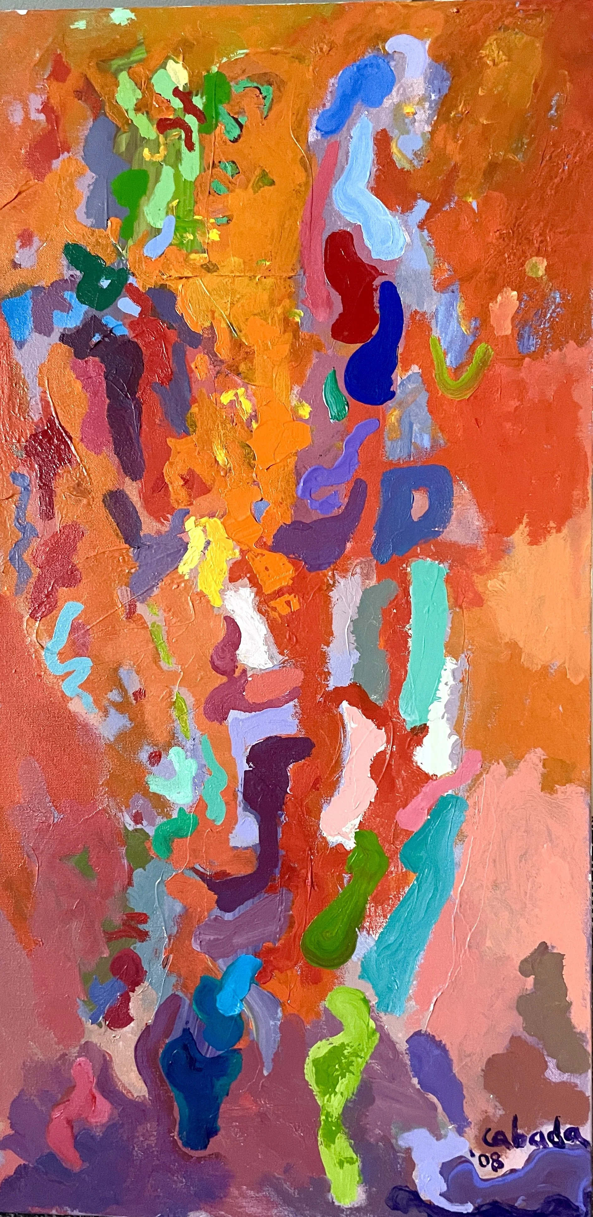 "Rhythmic Intention II," Acrylic on Canvas, 36 x 18 in.