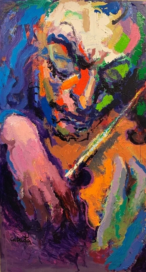 "Paganini with Violin III, Acrylic on Canvas, 72 X 40 in.