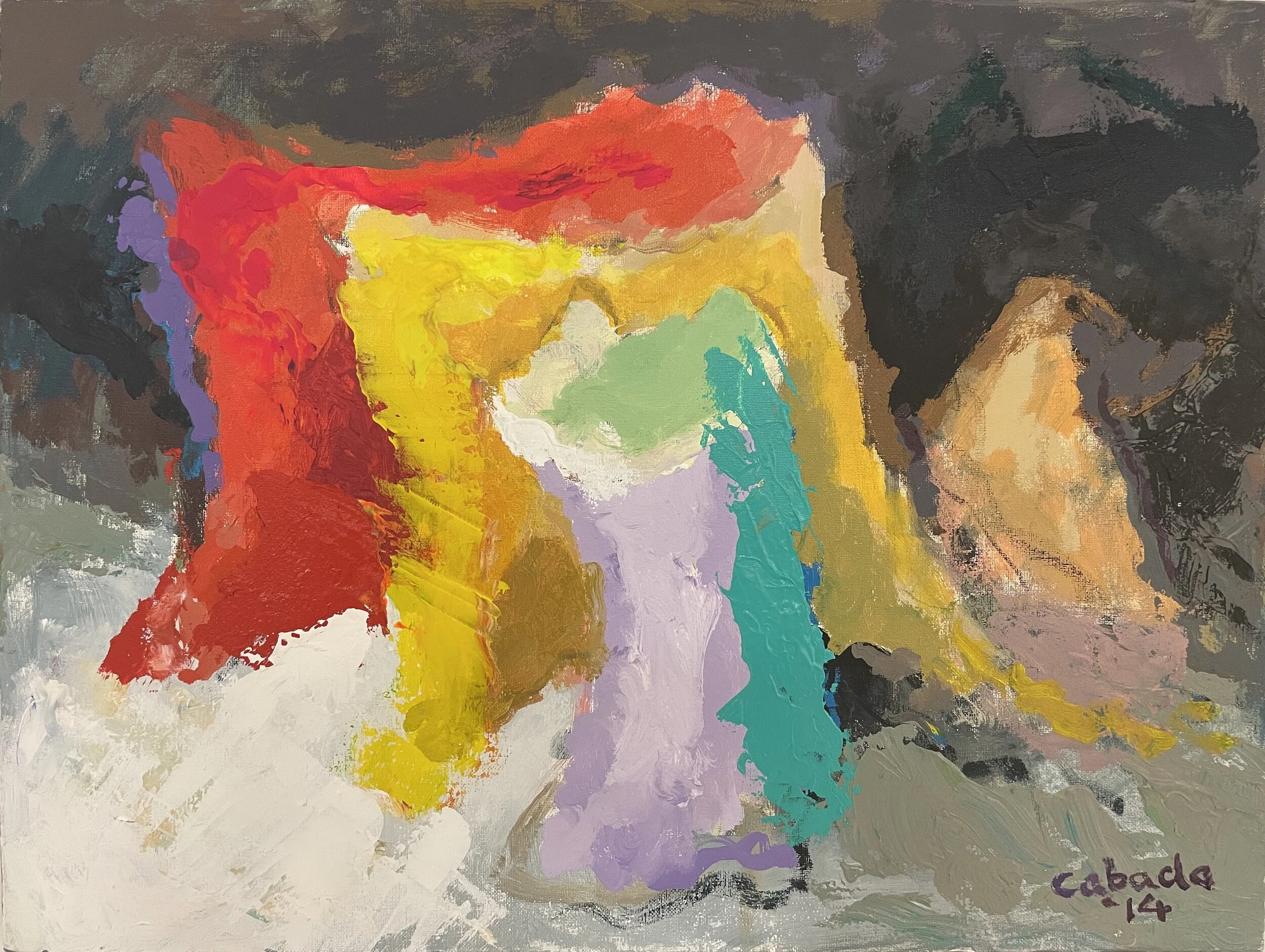 "Unfolding Abstract", 2014, Acrylic on Canvas. 18 x 24 in.