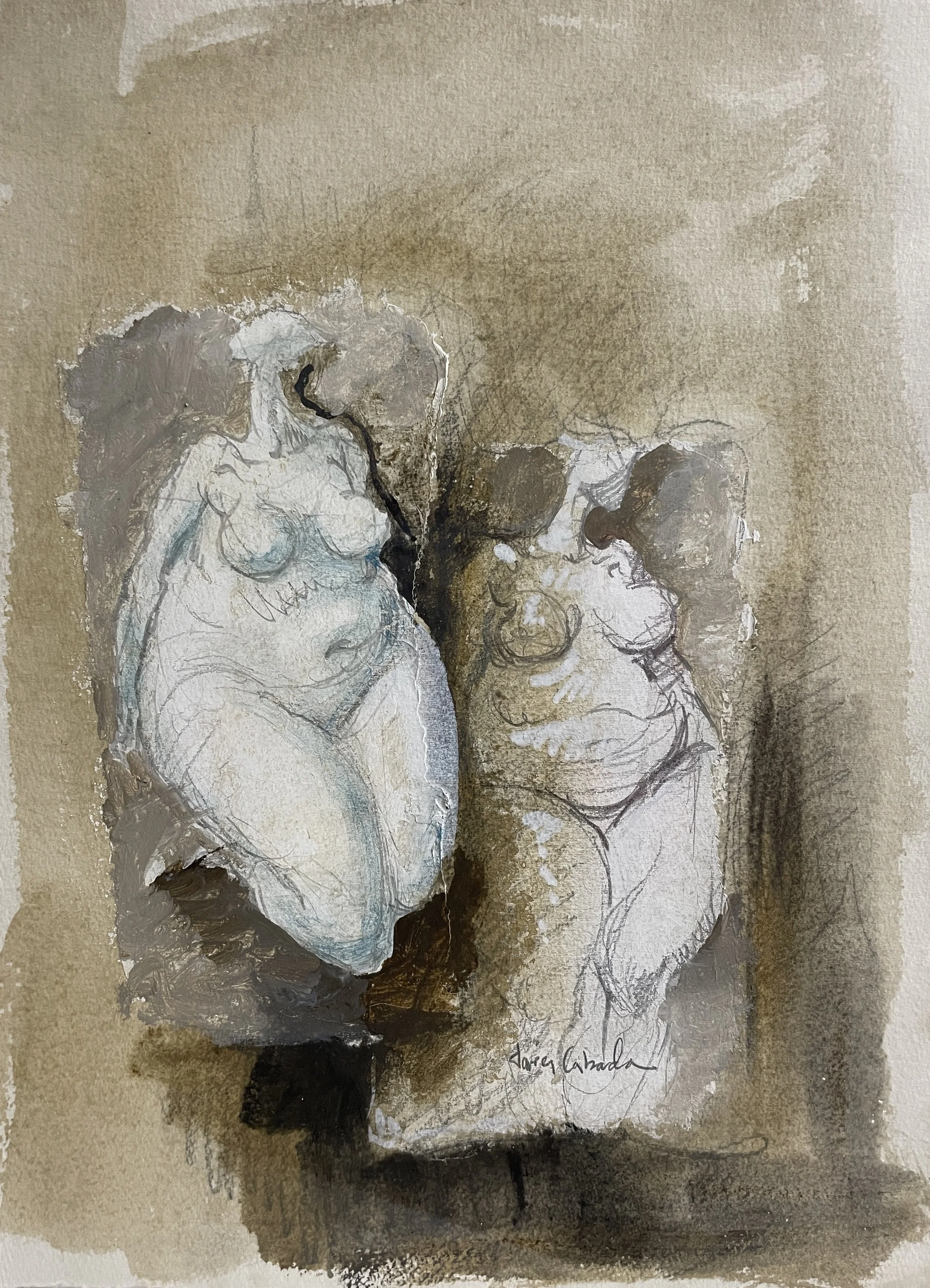 Nudes III, acrylic on paper, 10 x 13