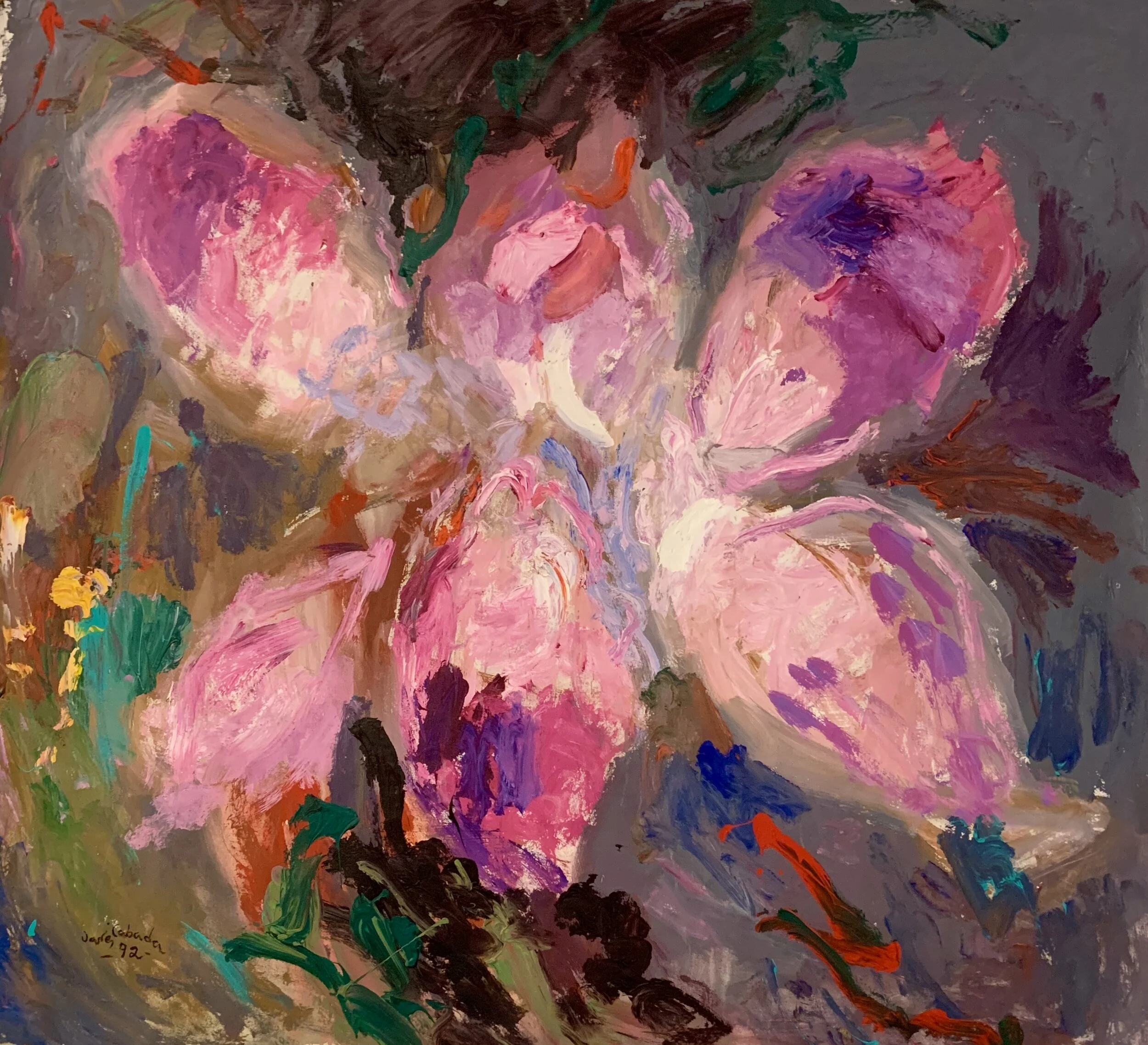 Pink Tulip, Acrylic on canvas, 68 x 87 1992
