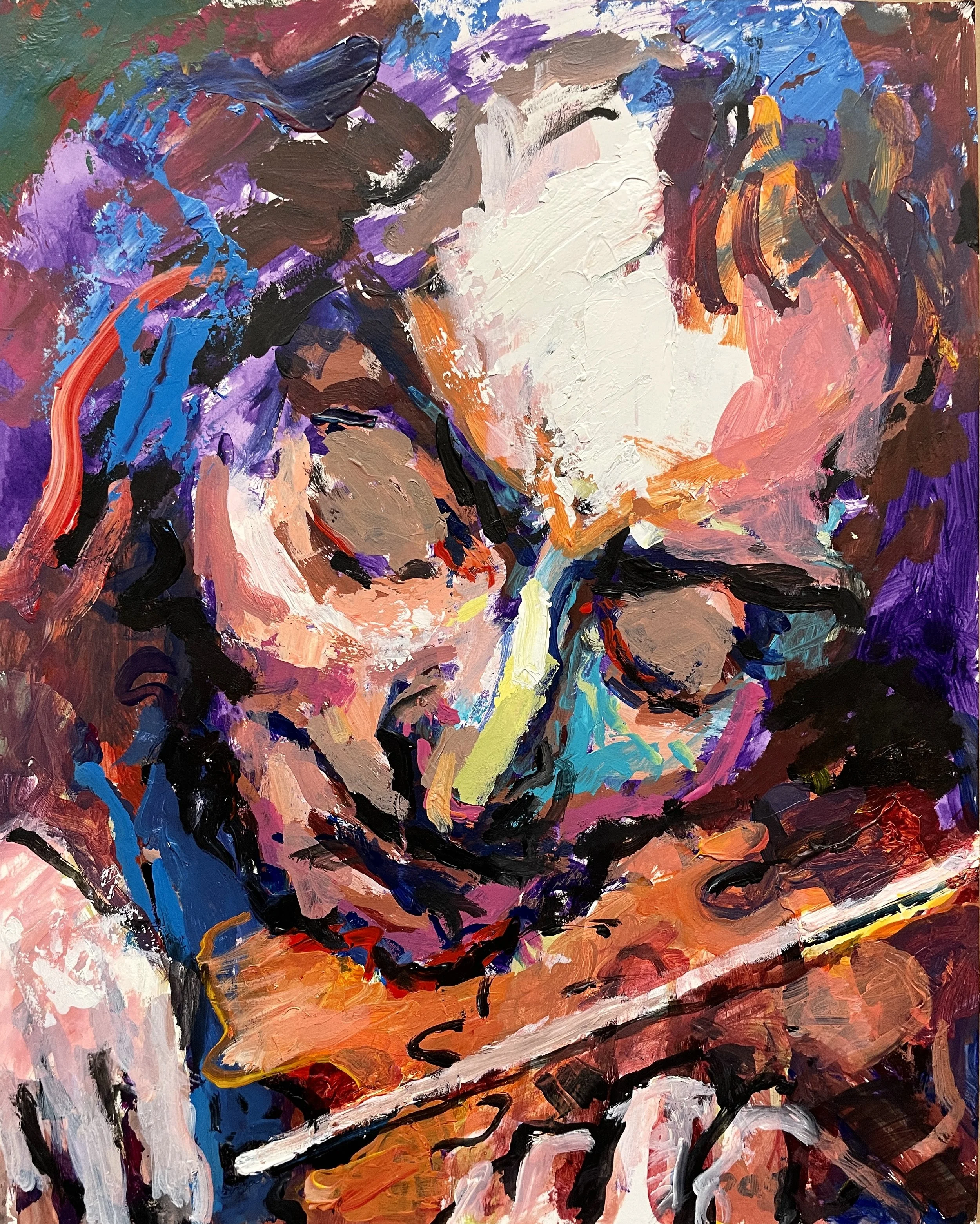"Paganini" acrylic on paper, 12 x 16 in.