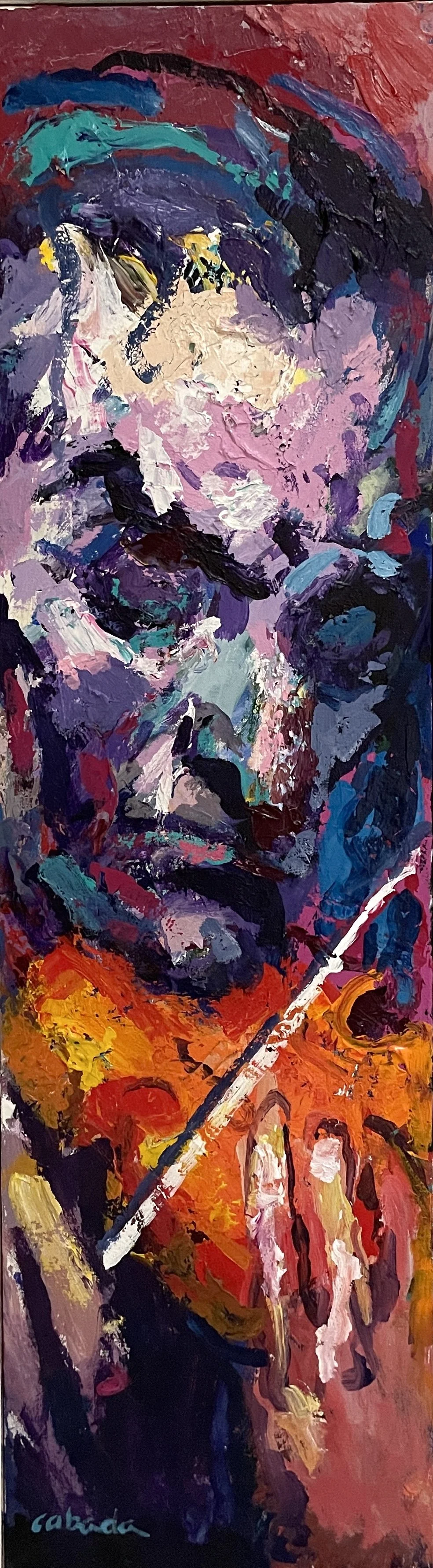 "Paganini in Purple", Acrylic on Canvas, 48 x 14 in.