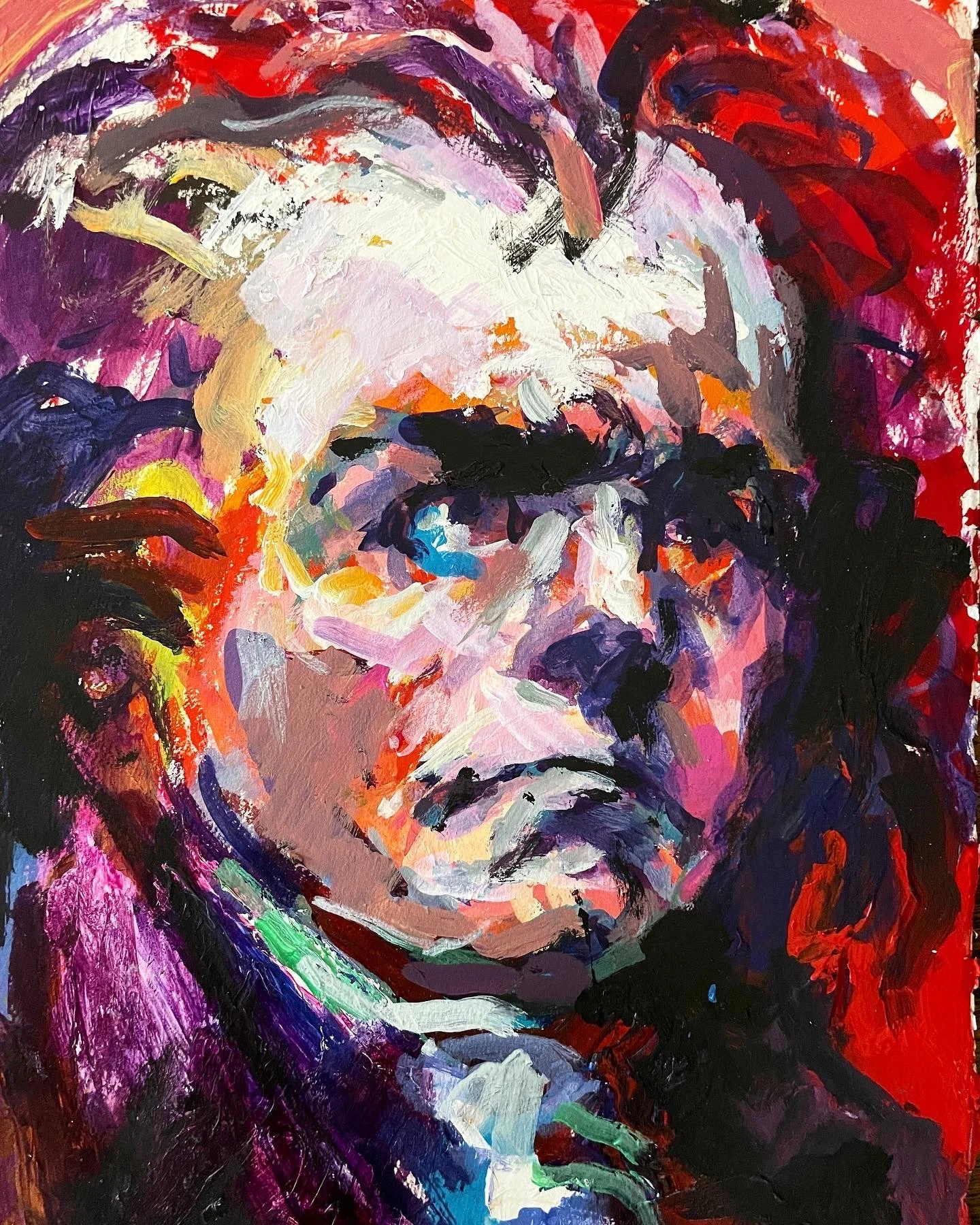 "Study of Beethoven I", acrylic on paper, 14 x 18