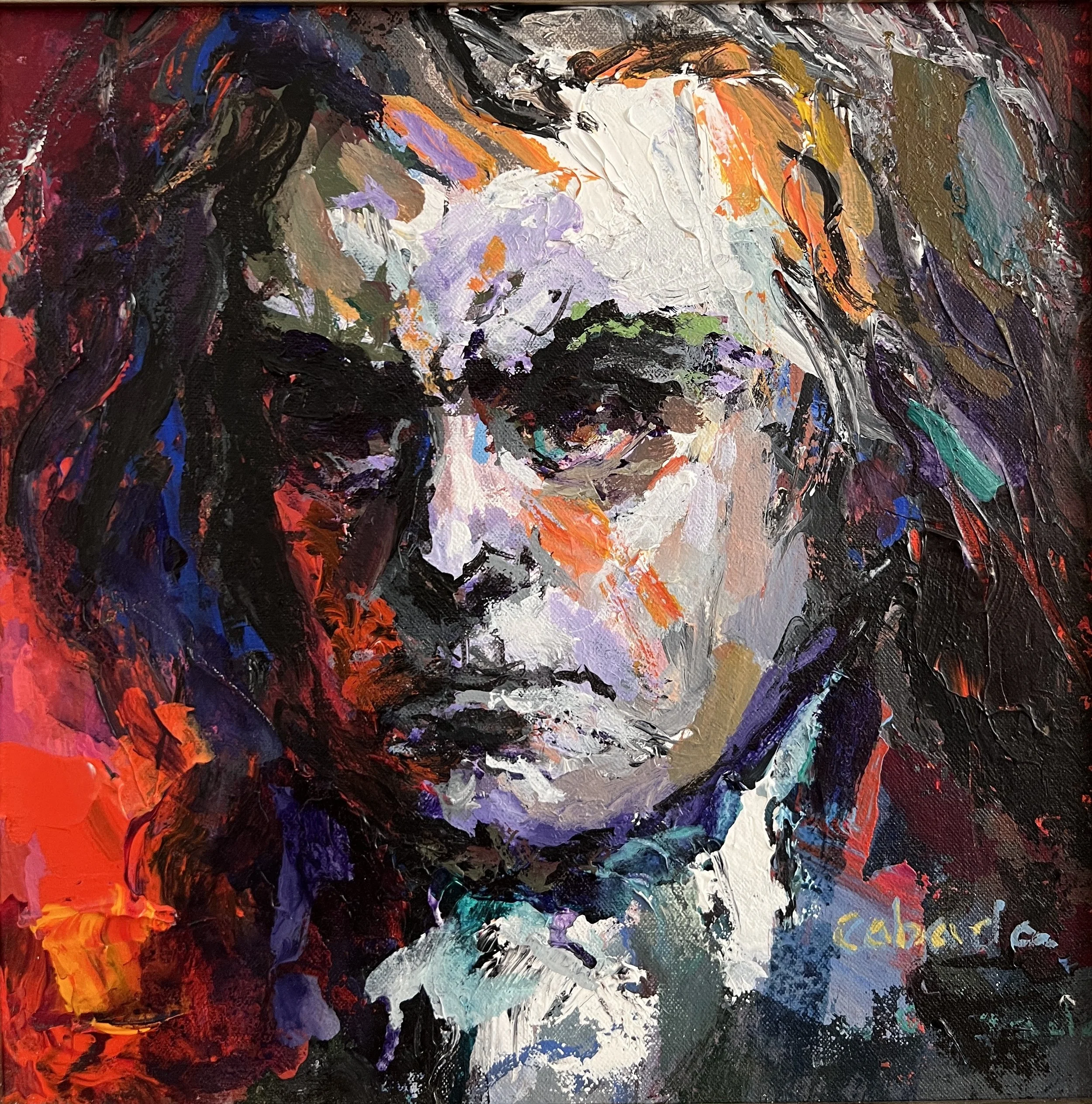 Beethoven, acrylic on canvas, 10 in. x 10 in.