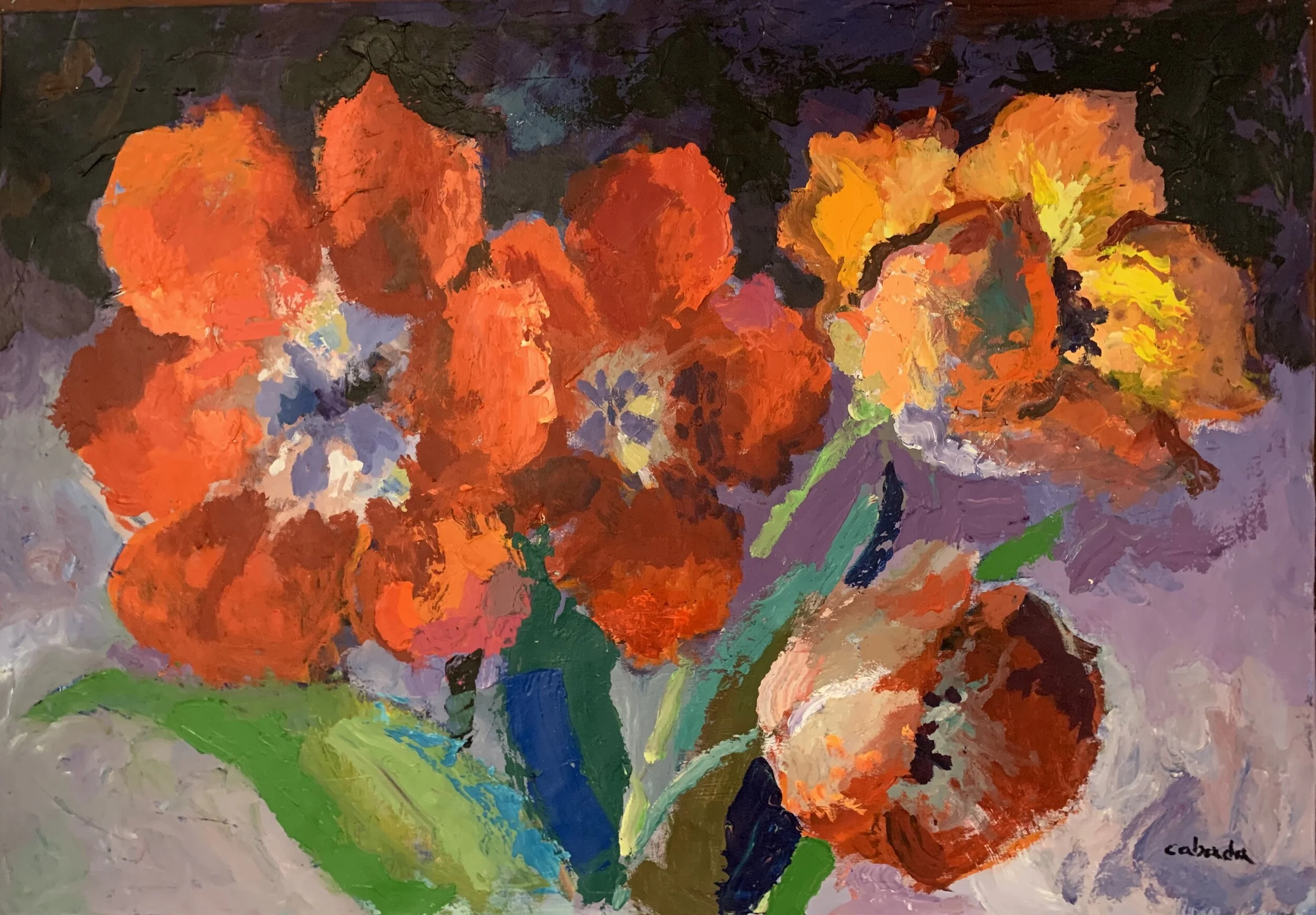 Bouquet of Flowers, Acrylic on Canvas, 60 x 60