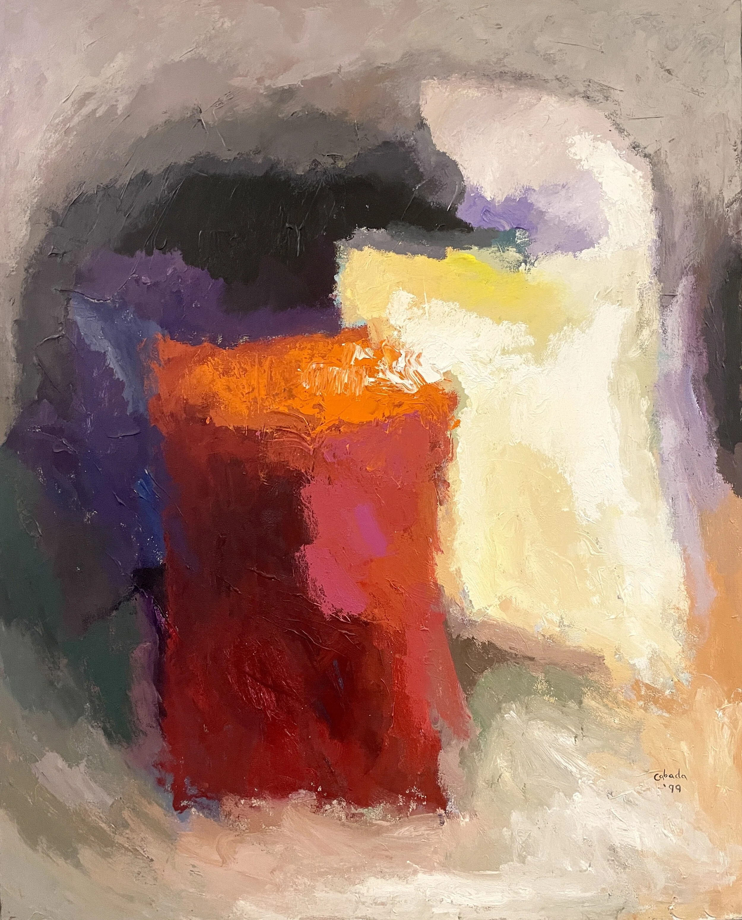 "Scarlet Scroll" 1999, Acrylic on Canvas, 60 x 48 in.