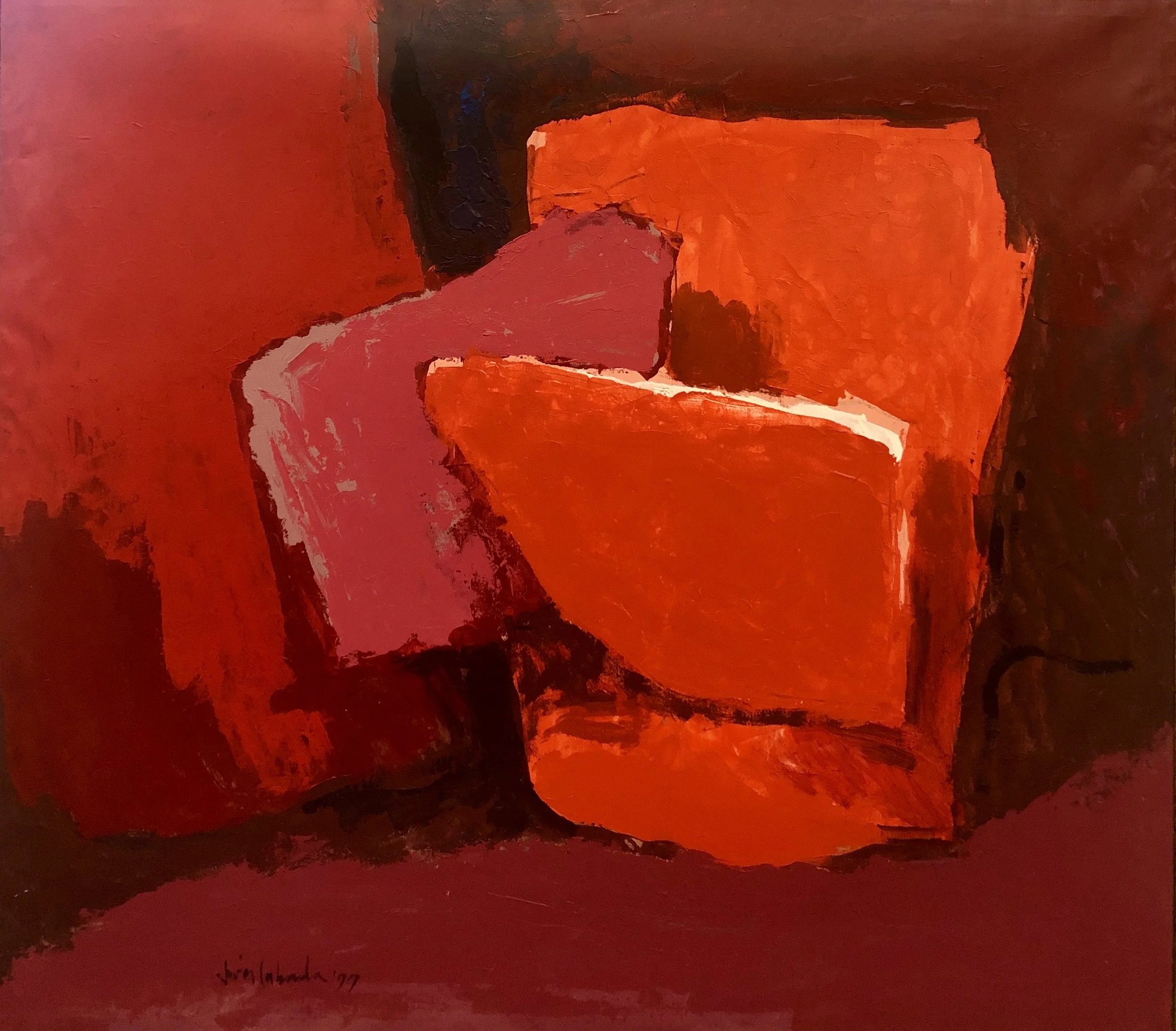 "Loving Crystals," Acrylic on Canvas, 41 x 47 in.