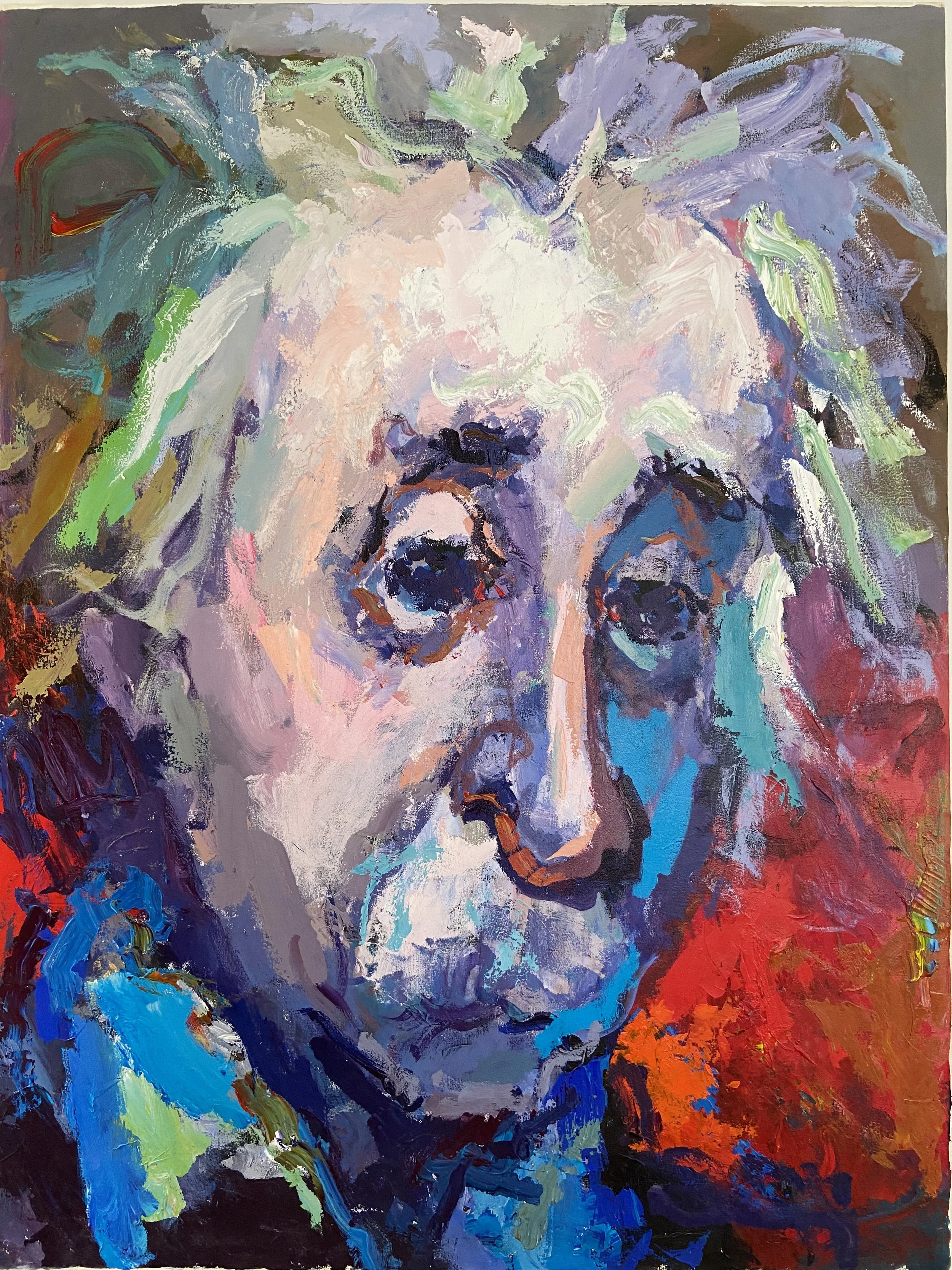 "Einstein" Acrylic on Canvas, 65 x 49 in.