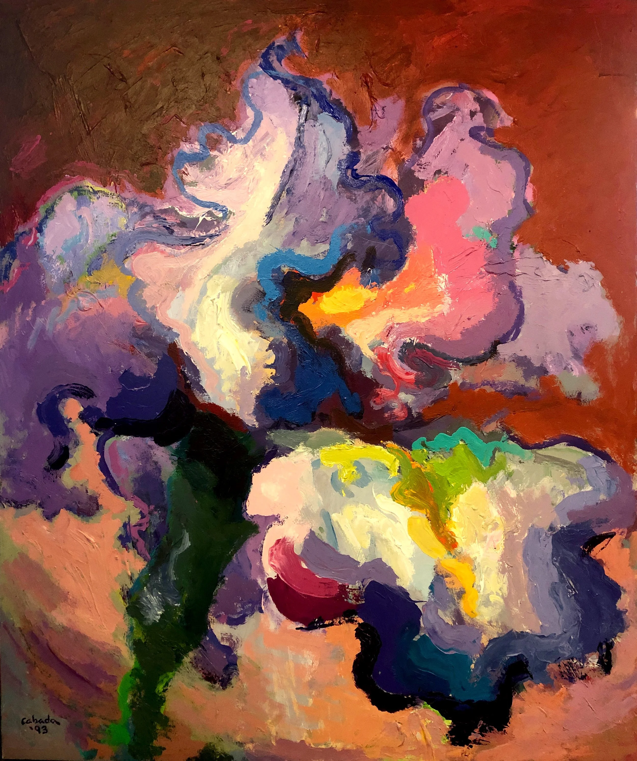 Single Iris, 1993, Acrylic on canvas, 60 x 71 in.