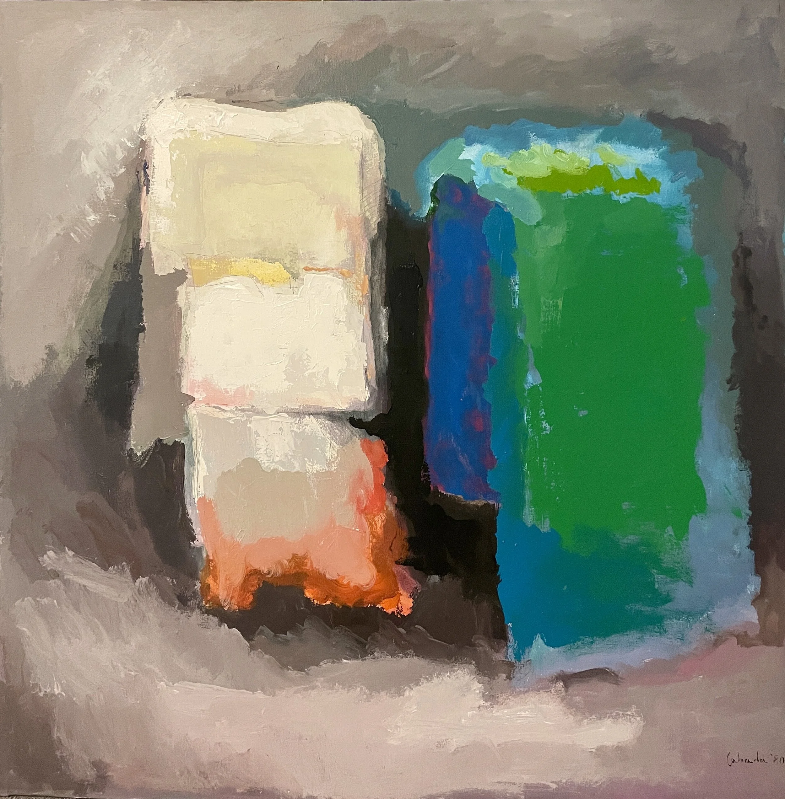 "Dialogue", 1980, Acrylic on Canvas, 48 x 48 in.