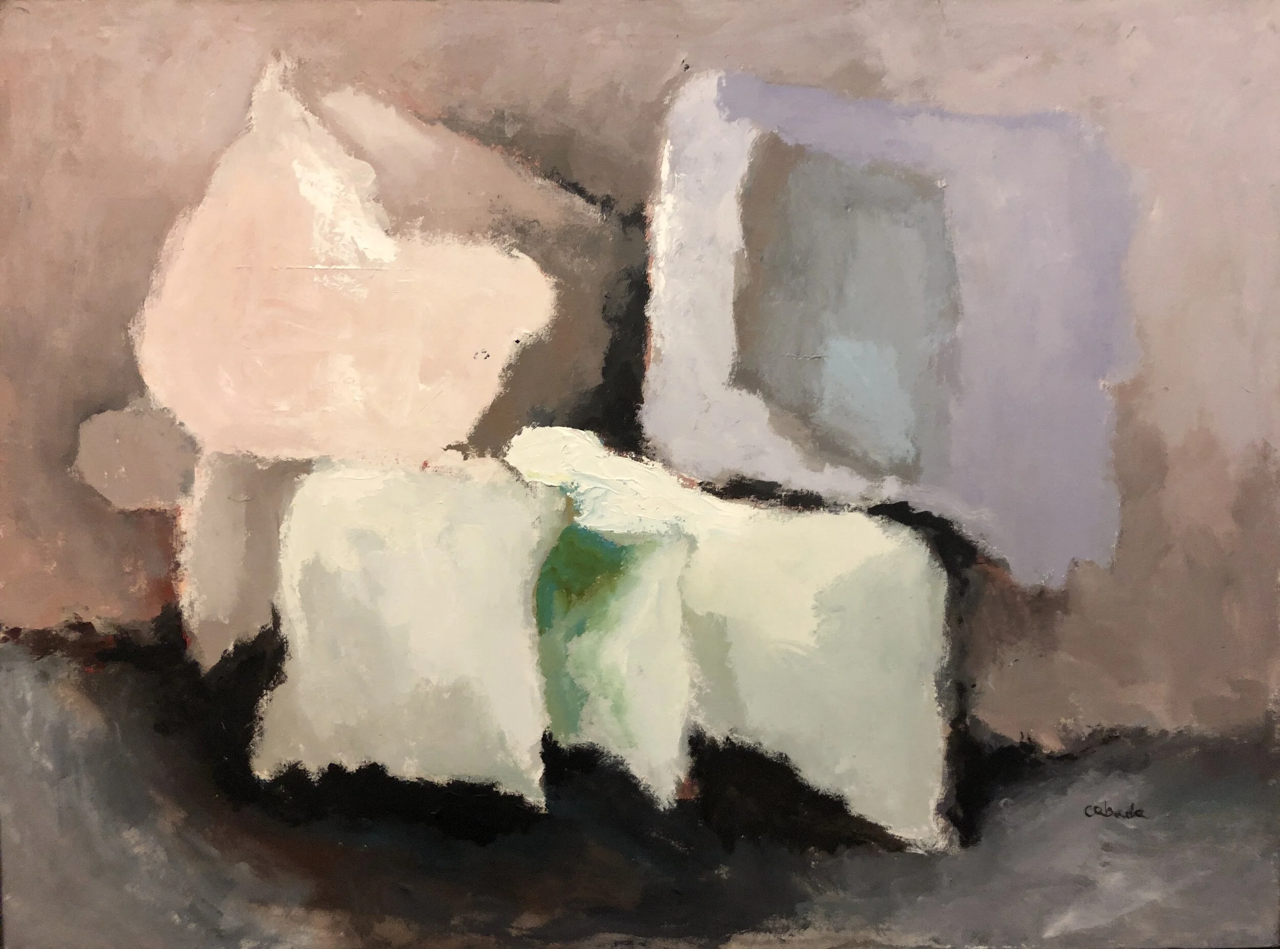 "Harmonious Fragments" 1969, Acrylic on Canvas, 35.5 x 47.5,