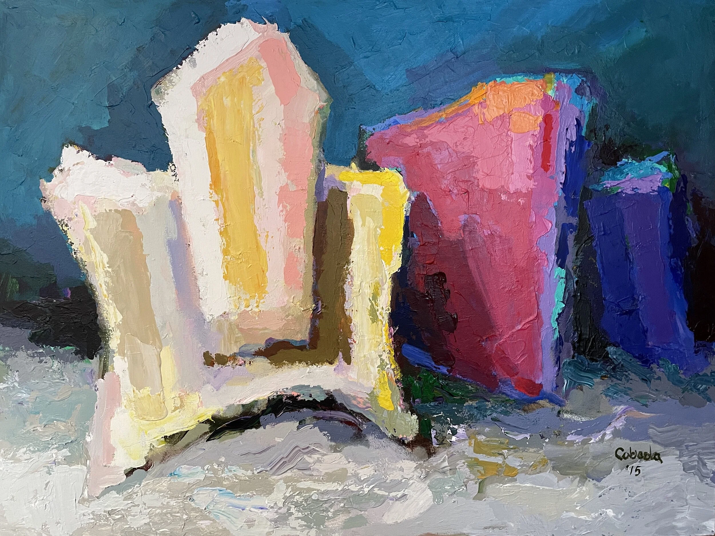 "Life Goes On" 2015, Acrylic on Canvas, 34 x 45 in.