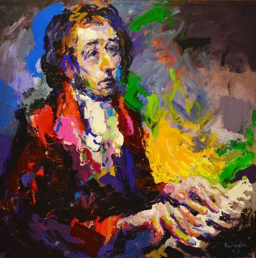 "CHOPIN I" Acrylic on Canvas, 48 x 48 in. 1995
