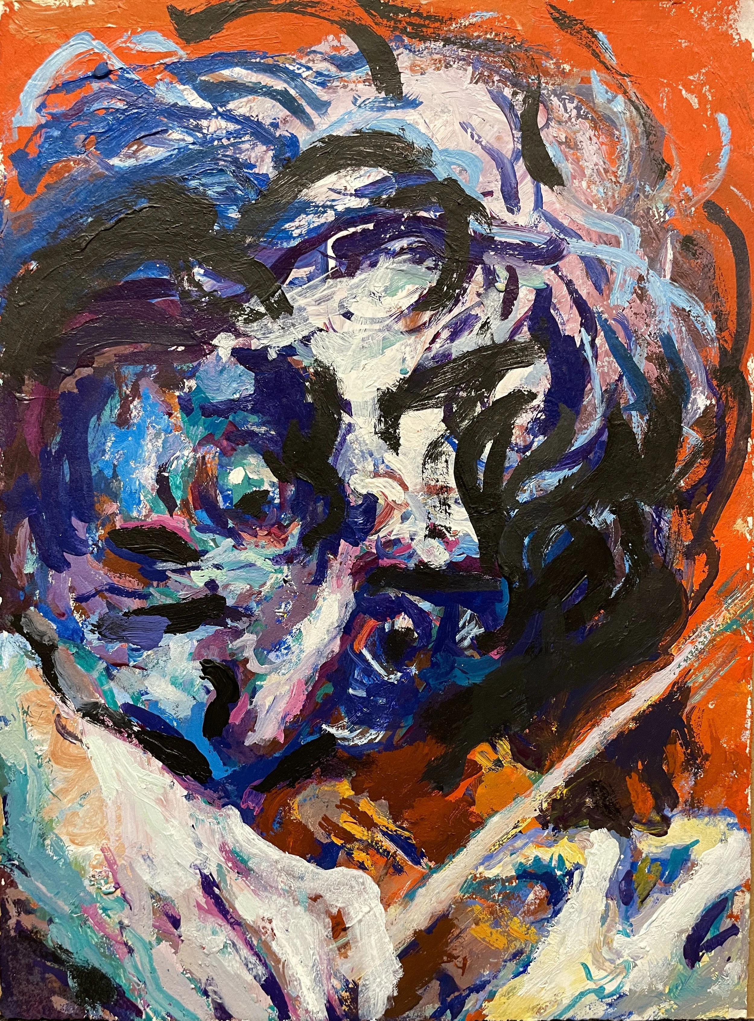 "Paganini" acrylic on paper, 12 x 16 in.