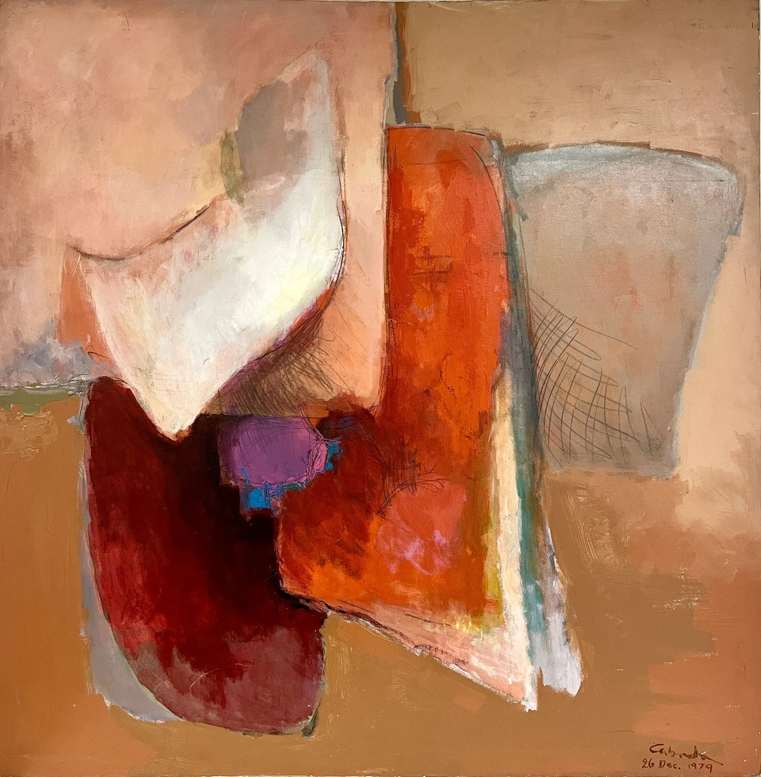 "Red on Red",  1979, Acrylic on Canvas, 60 x 60 in.
