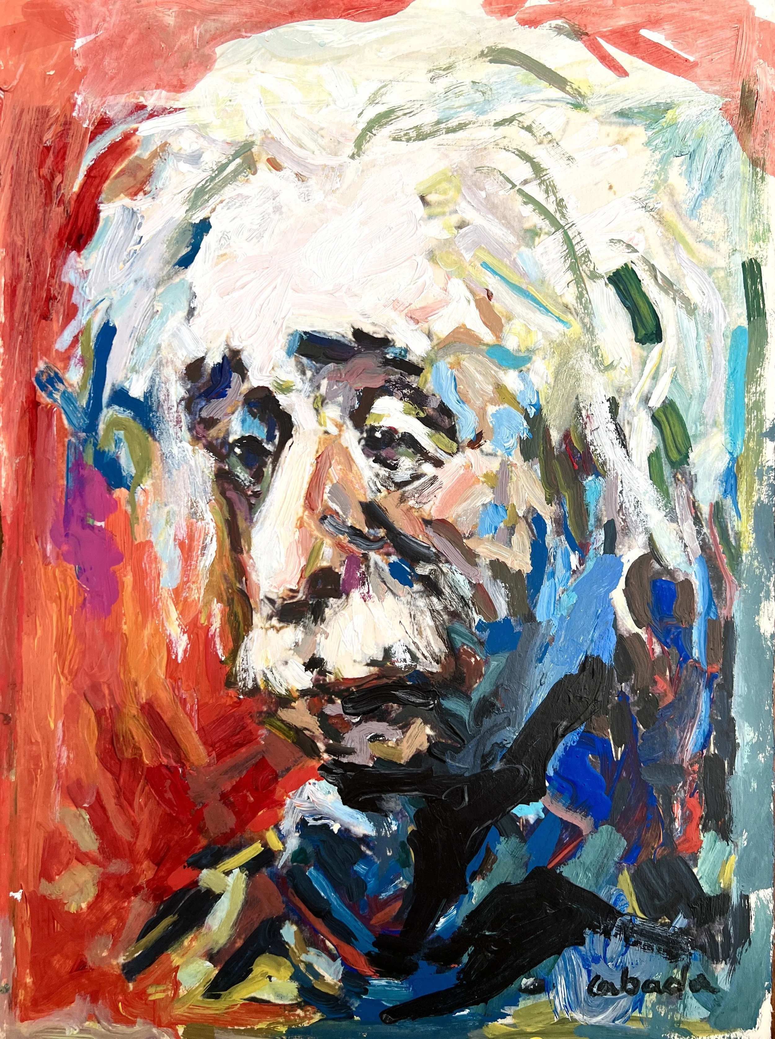 Albert Einstein, Acrylic on paper, 11 x 15