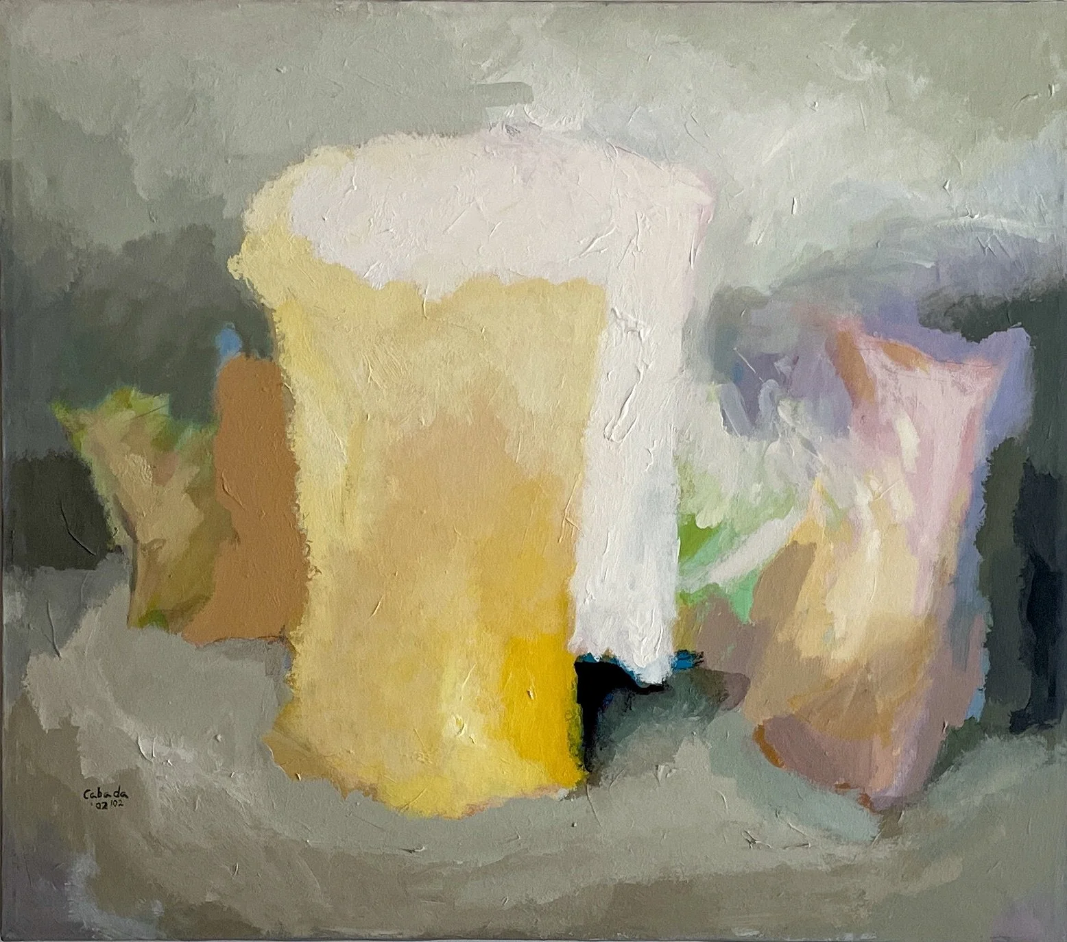 "Golden Curl" 2002, Acrylic on Canvas, 43 x 48 in.