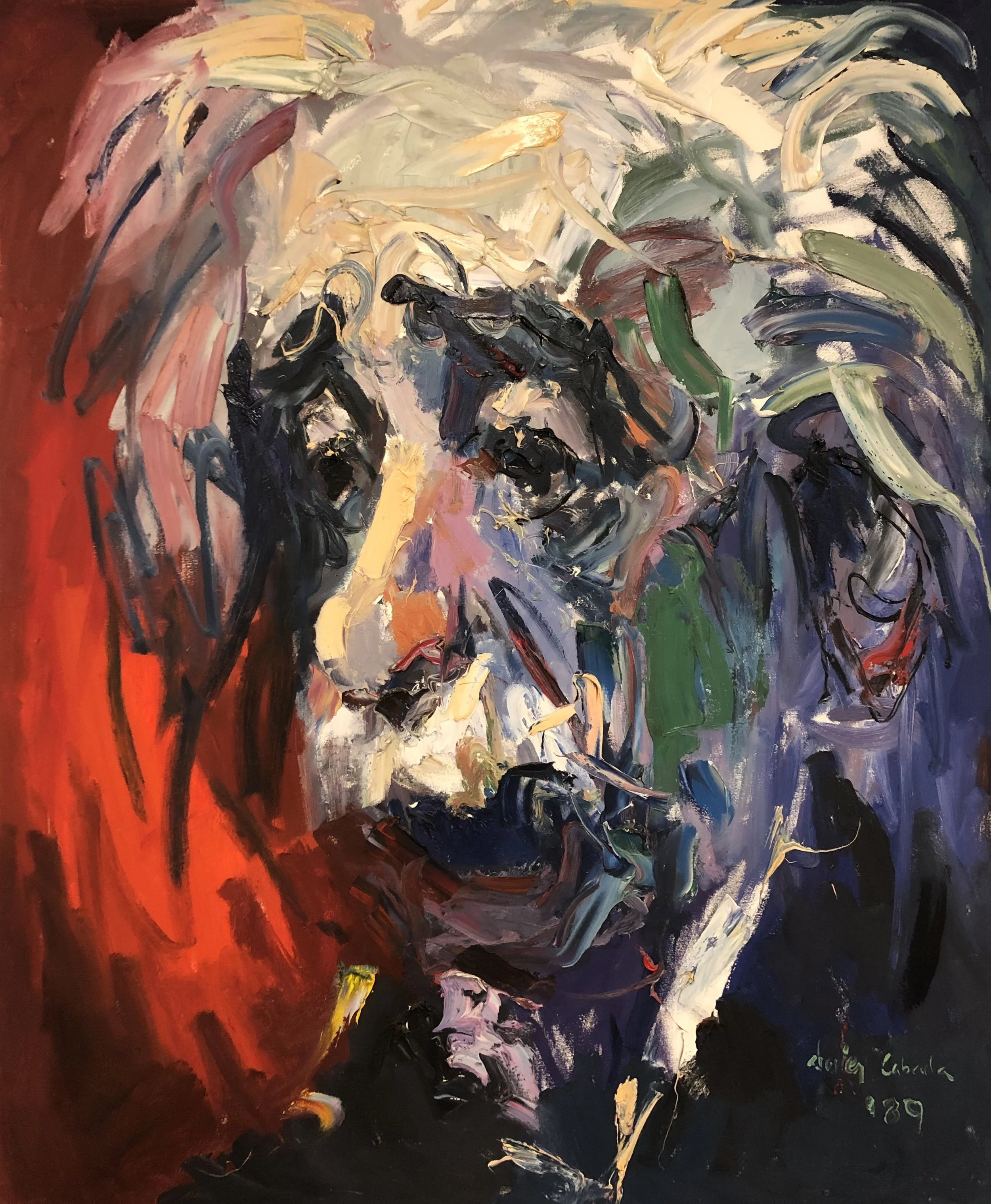 "Einstein X" Oil on canvas, 73 x 60 in. 1989