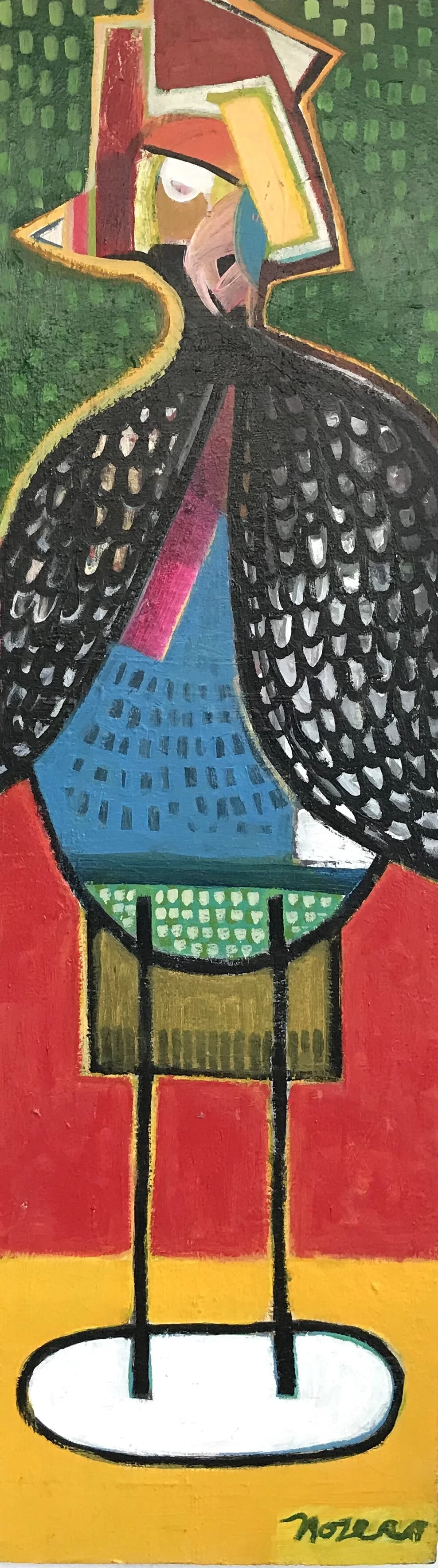 Parrot 12 x 41 acrylic on wood panel $475.jpg