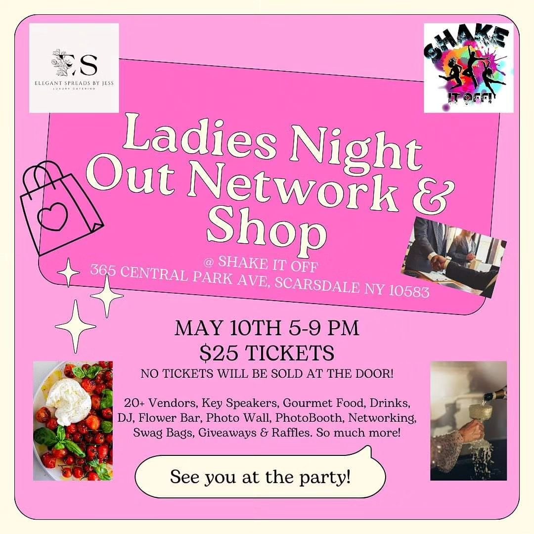 Did you buy your tickets yet? 💃🥂👏 Ladies Night Out Network &amp; Shop! May 10th 5-9 PM

This event is perfect for Mother&rsquo;s Day shopping, eating good food, listening to great music, networking &amp; just having a fun time!

Don't miss out! Fo