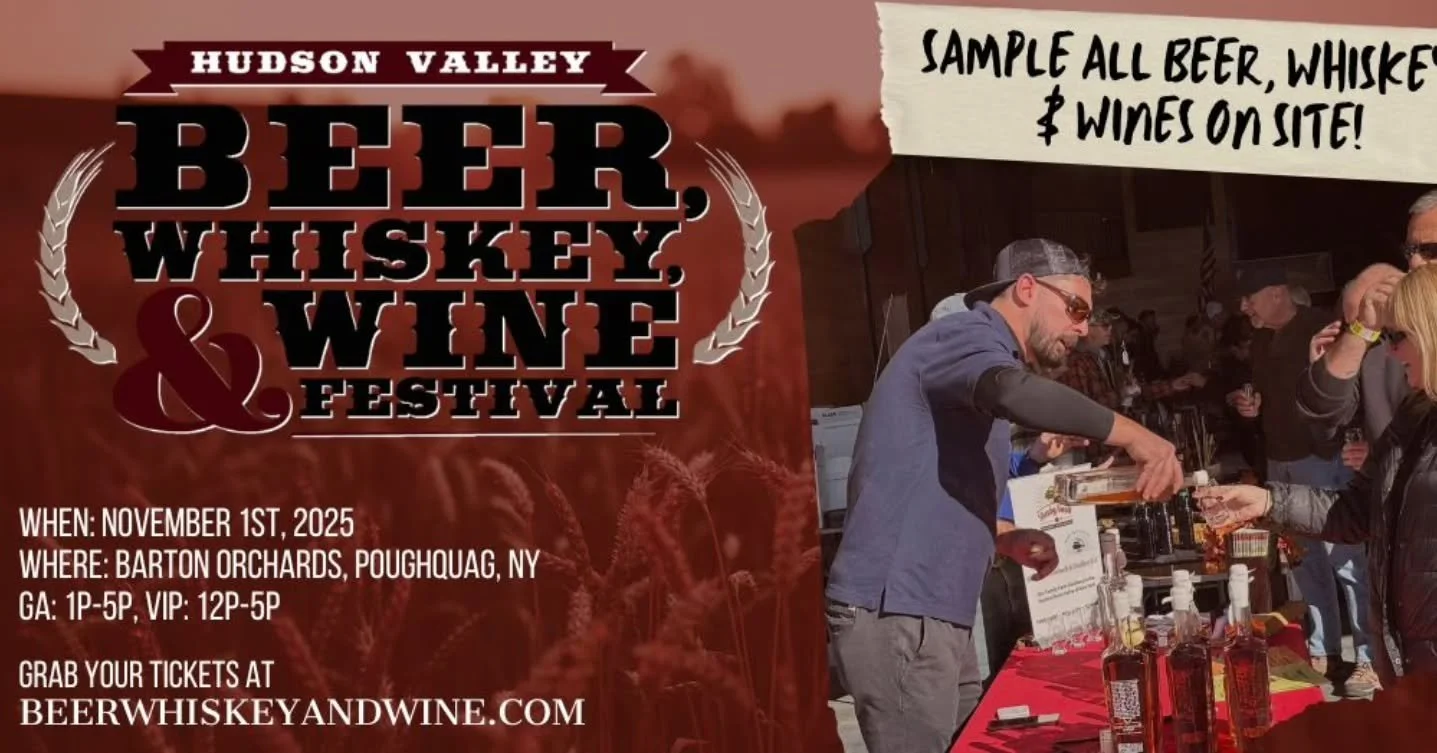Grab your tickets and be sure to visit our booth November 1 for the Hudson Valley Beer, Whiskey, & Wine Festival! 🍻
🗓️ Sat Nov 1
🕐 1-5pm
📍Barton Orchards, Poughqag 
🌐 Beerwhiskeyandwine.com