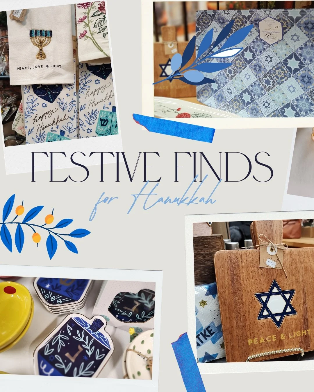 A look at some of the Hanukkah items we&rsquo;ve brought in this season ✨ Stop in to see everything available!
