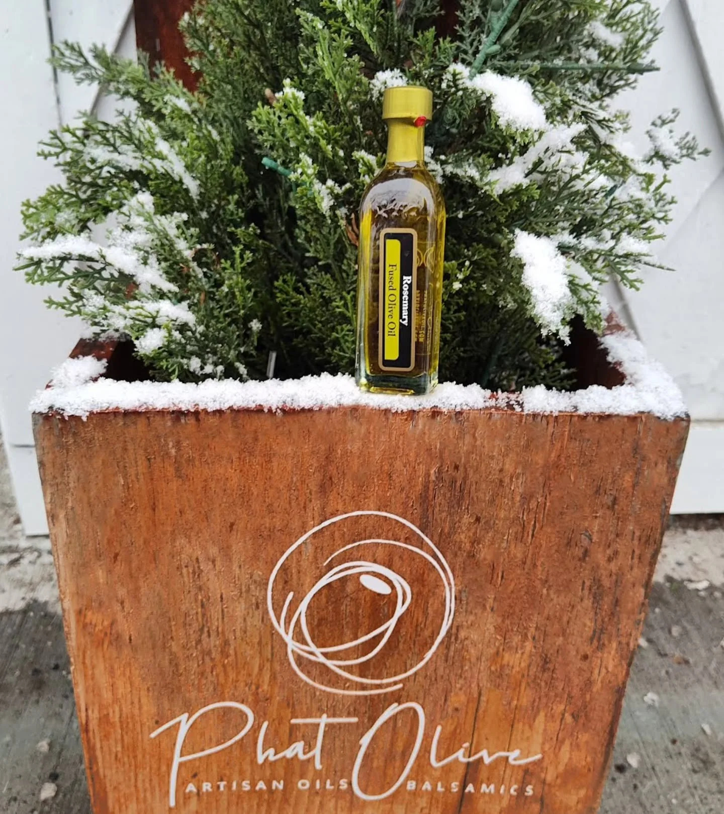 A little snowy outside but we're open! ❄️ Come inside where it's warm! Or place an order online at phatoliveoil.com