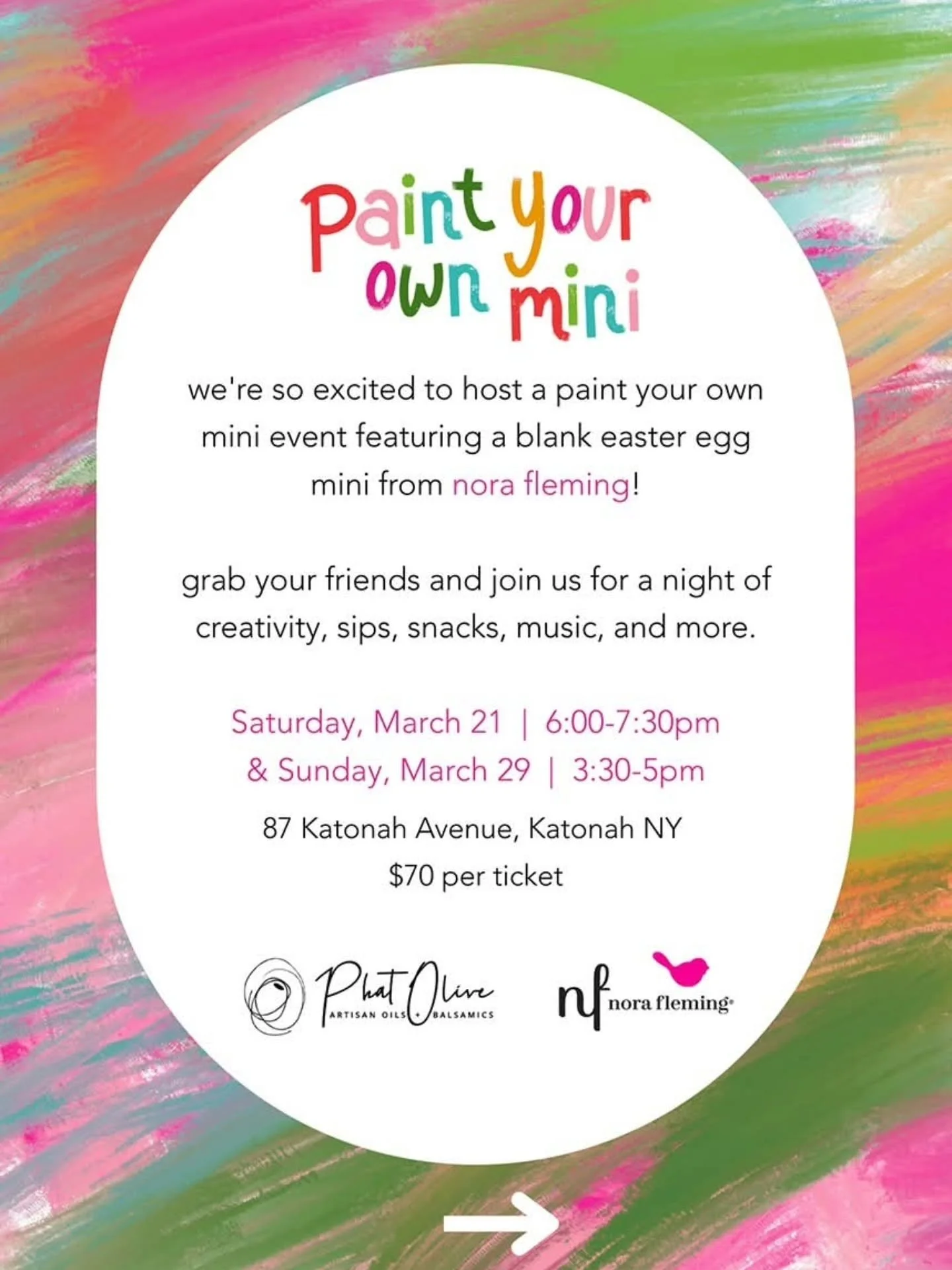 We still have spots left for painting events this month!! 🎨 

"Paint Your Own Mini" event featuring a blank easter egg mini from @norafleming! Grab your friends and join us for a night of creativity, sips, snacks, and more.

🗓️ Saturday, 