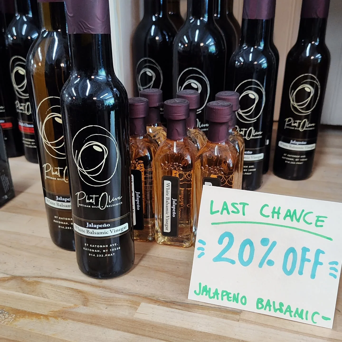 We'll be saying goodbye to our Jalapeno White Balsamic! Get 20% while supplies last 🌶️
