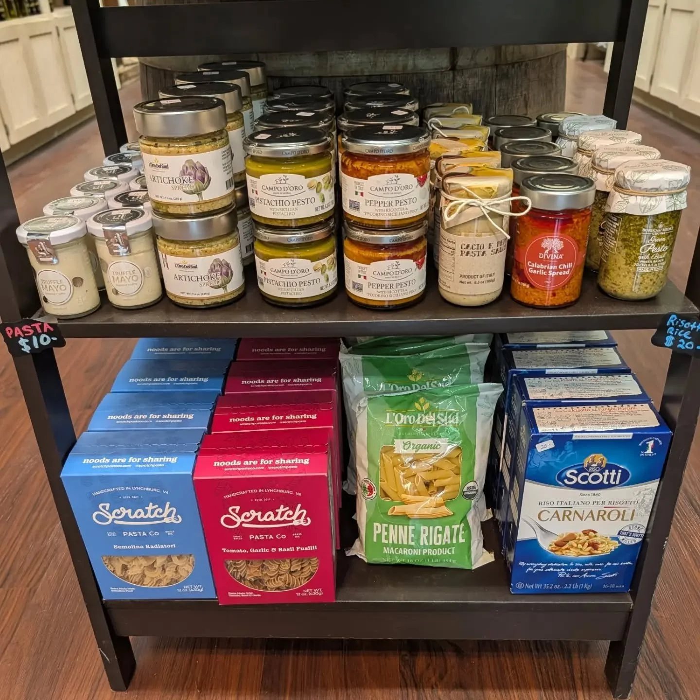 New products just in ✨🍝 Pastas, gnocchi, pistachio pesto, truffle mayo and more!